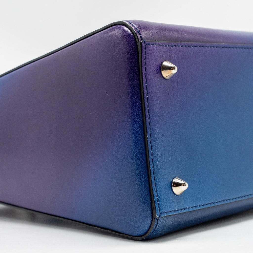 DIOR MEDIUM LADY DIOR BOX CALFSKIN GRADIENT BLUE/PURPLE/GREEN SHW
