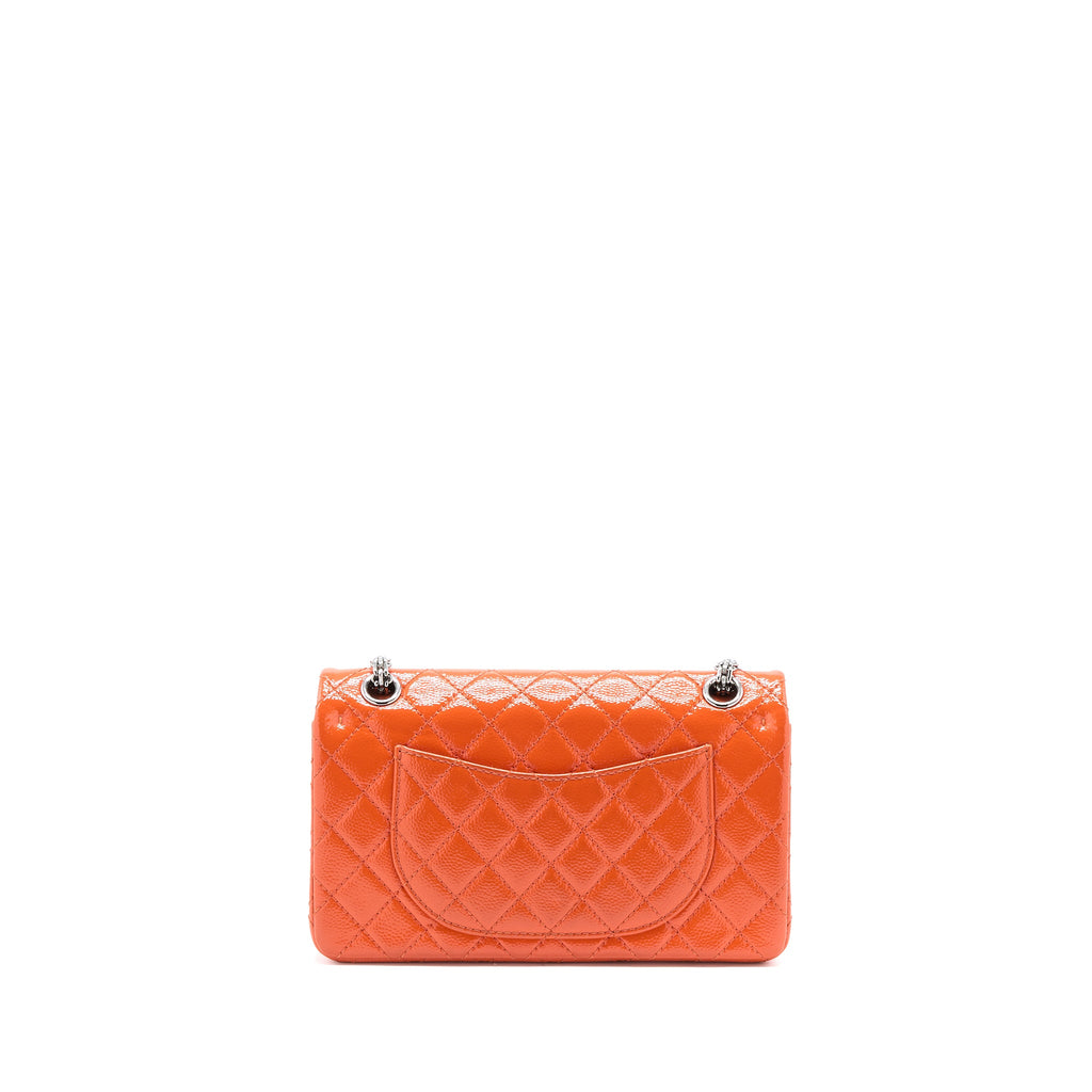 CHANEL SMALL 2.55 REISSUE FLAP BAG PATENT ORANGE SHW