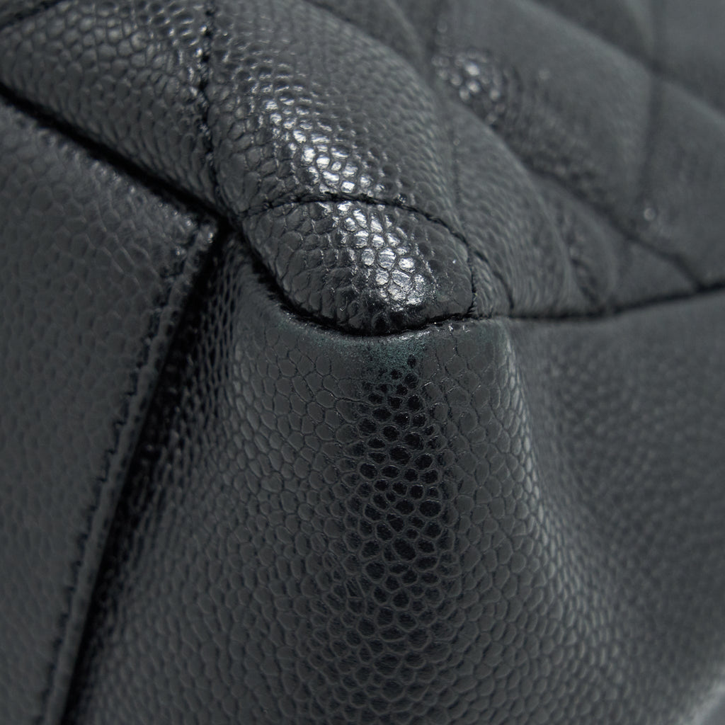 CHANEL GRAND SHOPPING TOTE CAVIAR BLACK GHW SERIAL 17