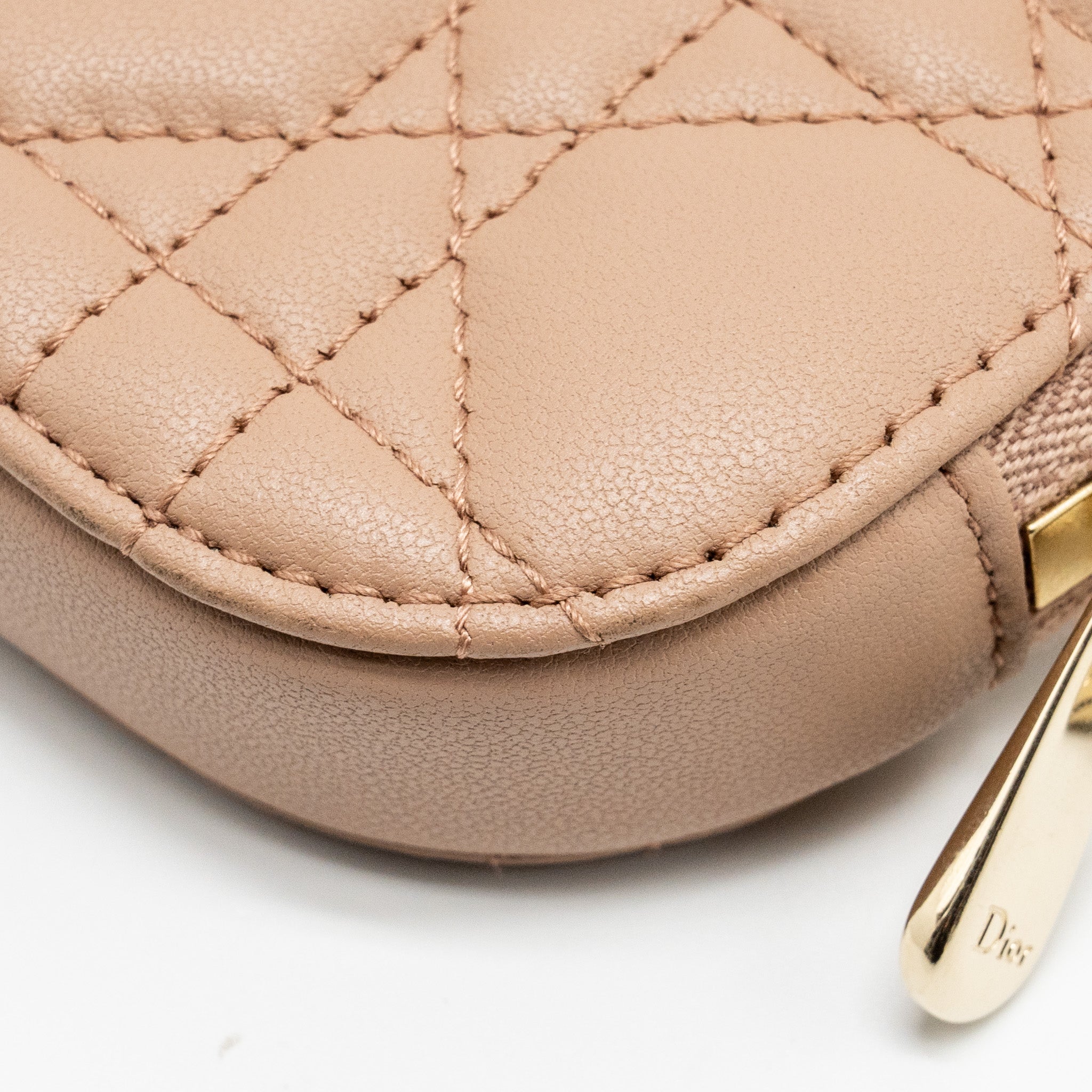 DIOR LADY DIOR CALL'IN DIOR PHONE HOLDER LAMBSKIN DUSTY PINK LGHW