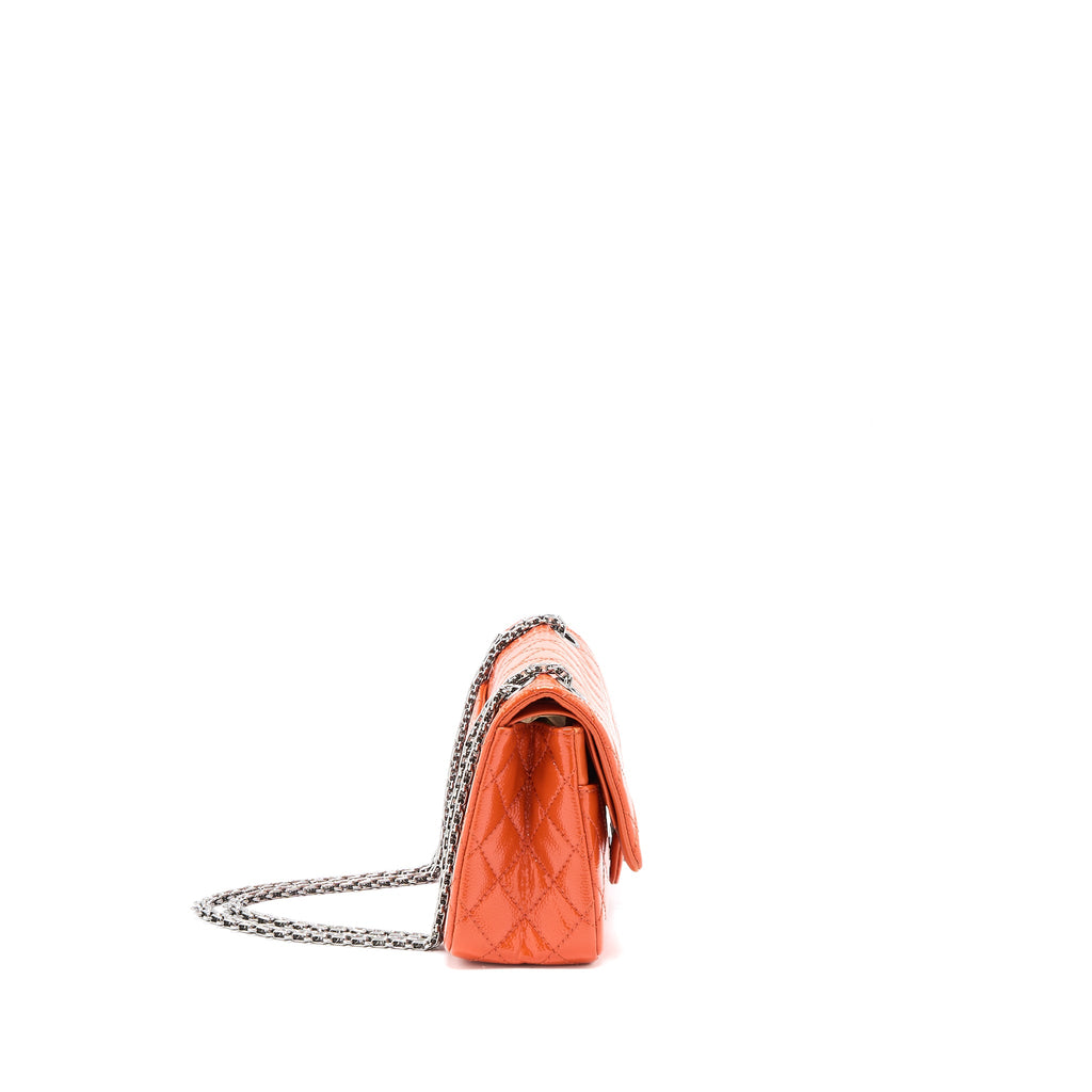 CHANEL SMALL 2.55 REISSUE FLAP BAG PATENT ORANGE SHW