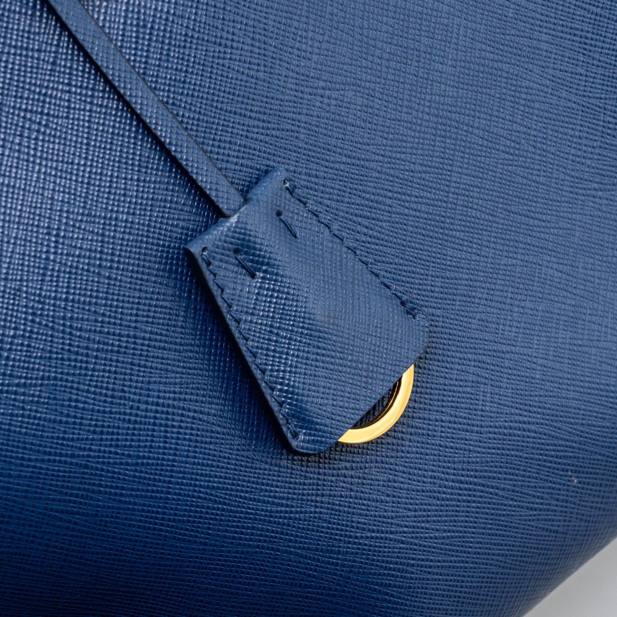 PRADA DOUBLE ZIP TOTE BAG SAFFIANO CALFSKIN BLUE GHW