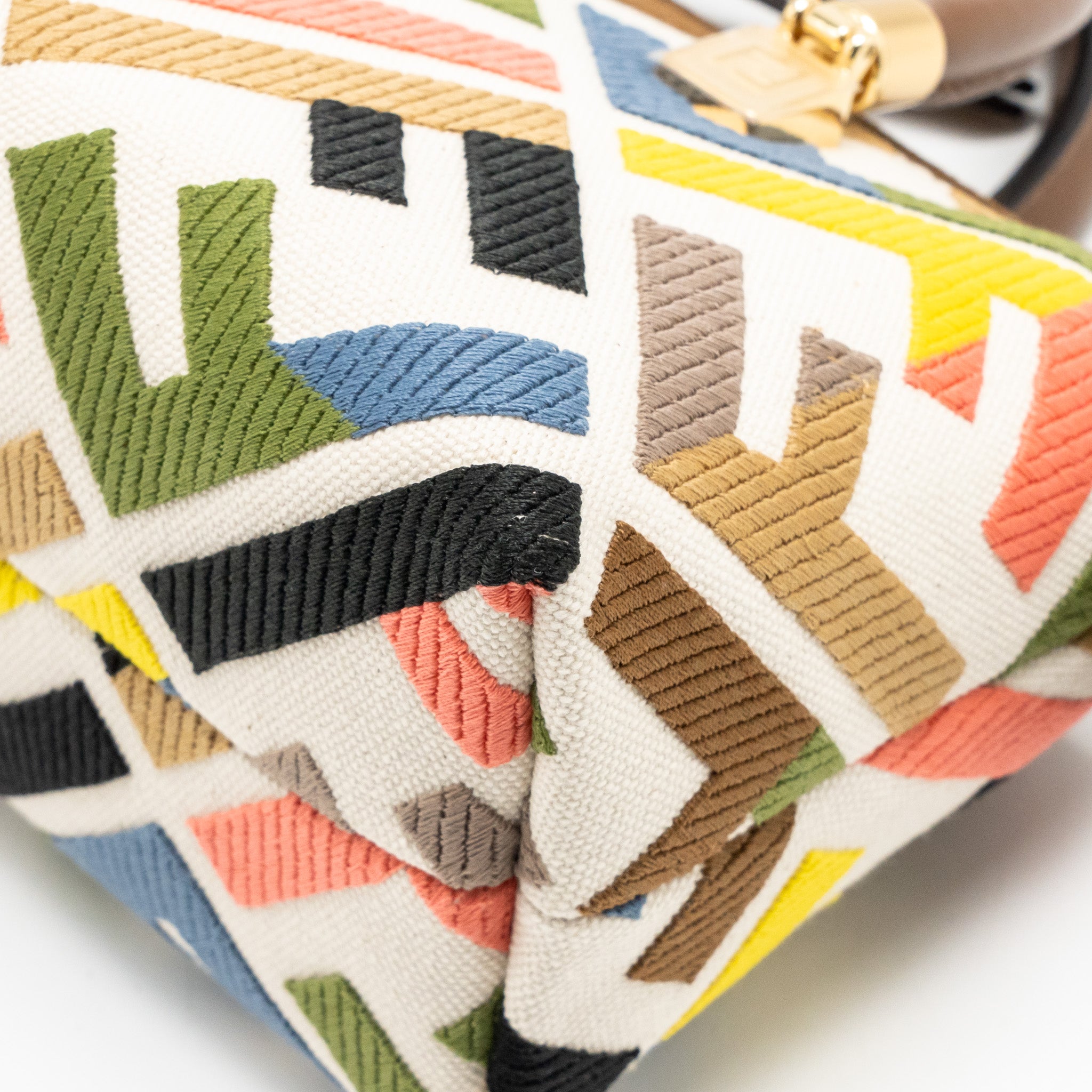 FENDI BY THE WAY MINI BAG EMBROIDERED FF CANVAS MULTICOLOUR GHW