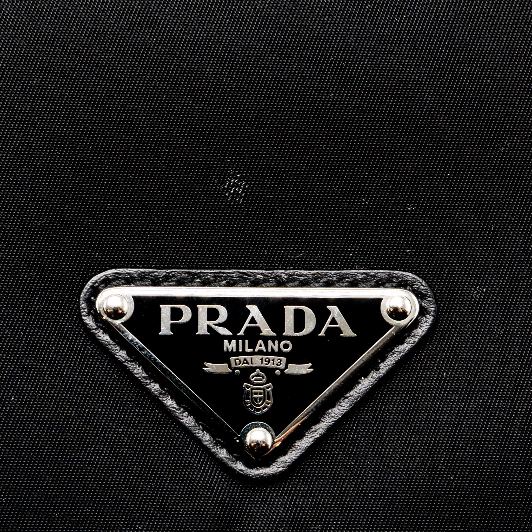 PRADA MINIBORSE BAG NYLON/LEATHER BLACK SHW