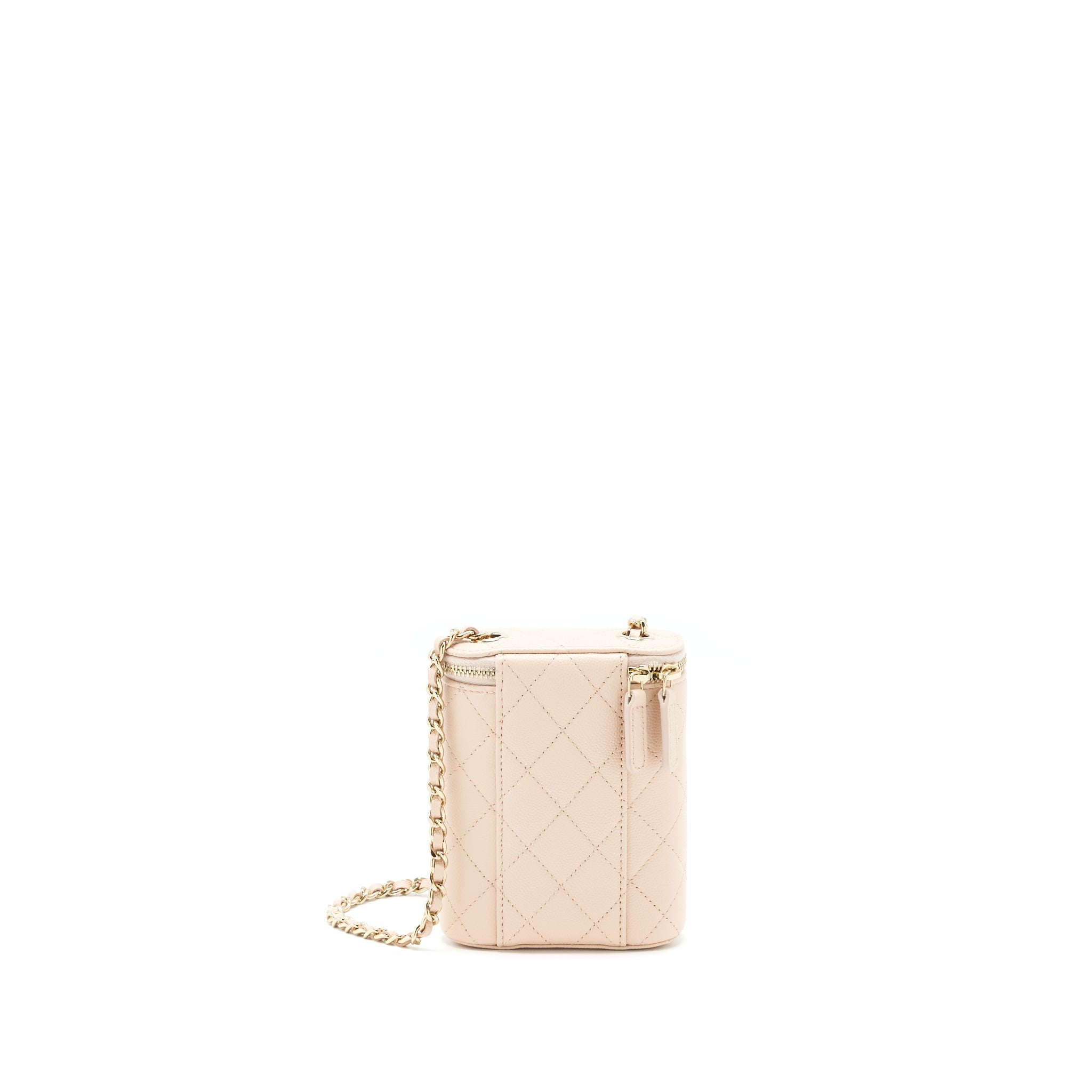 CHANEL 22C VERTICAL VANITY WITH CHAIN CAVIAR BEIGE LGHW