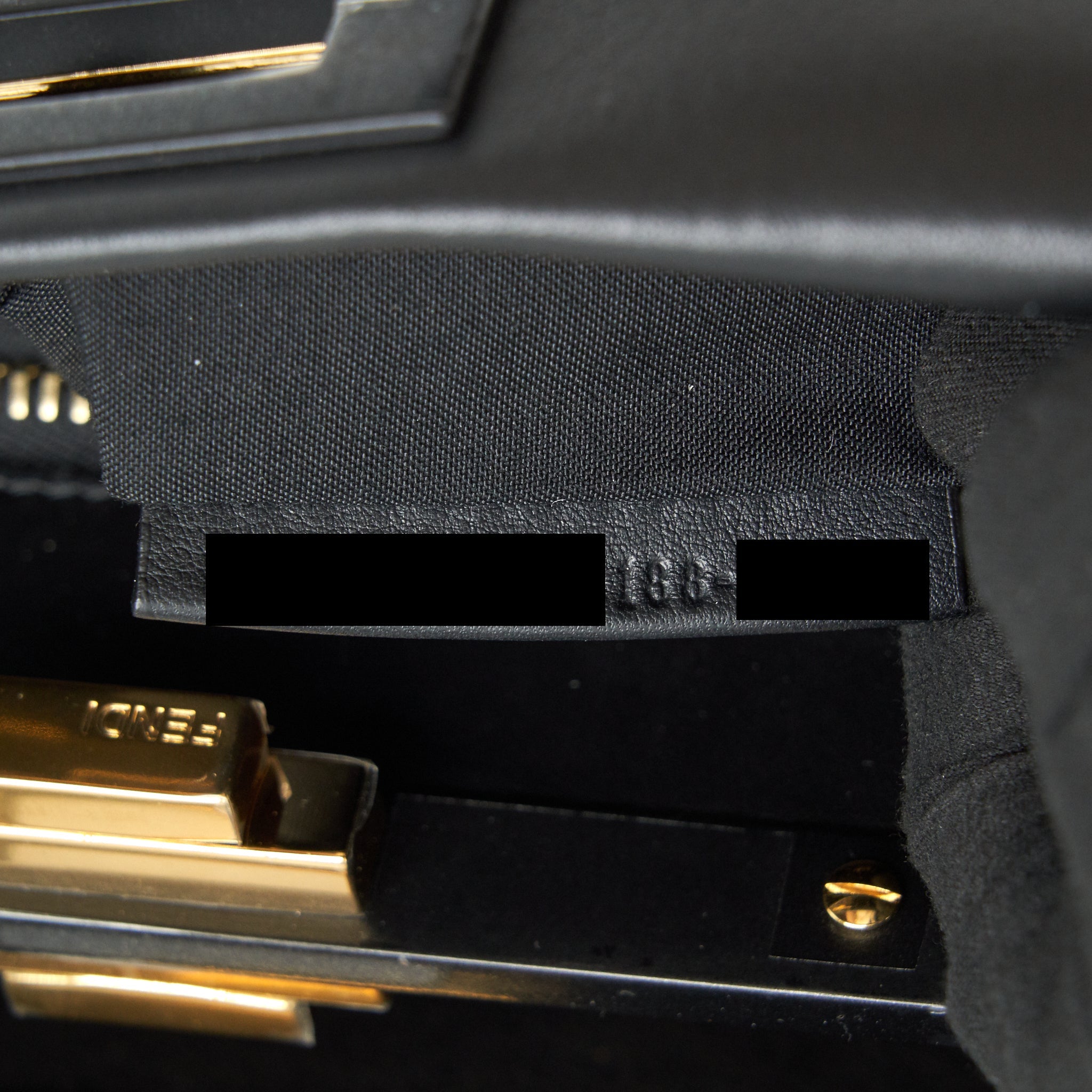 FENDI MEDIUM PEEKABOO BLACK CALFSKIN WITH BLACK/GHW
