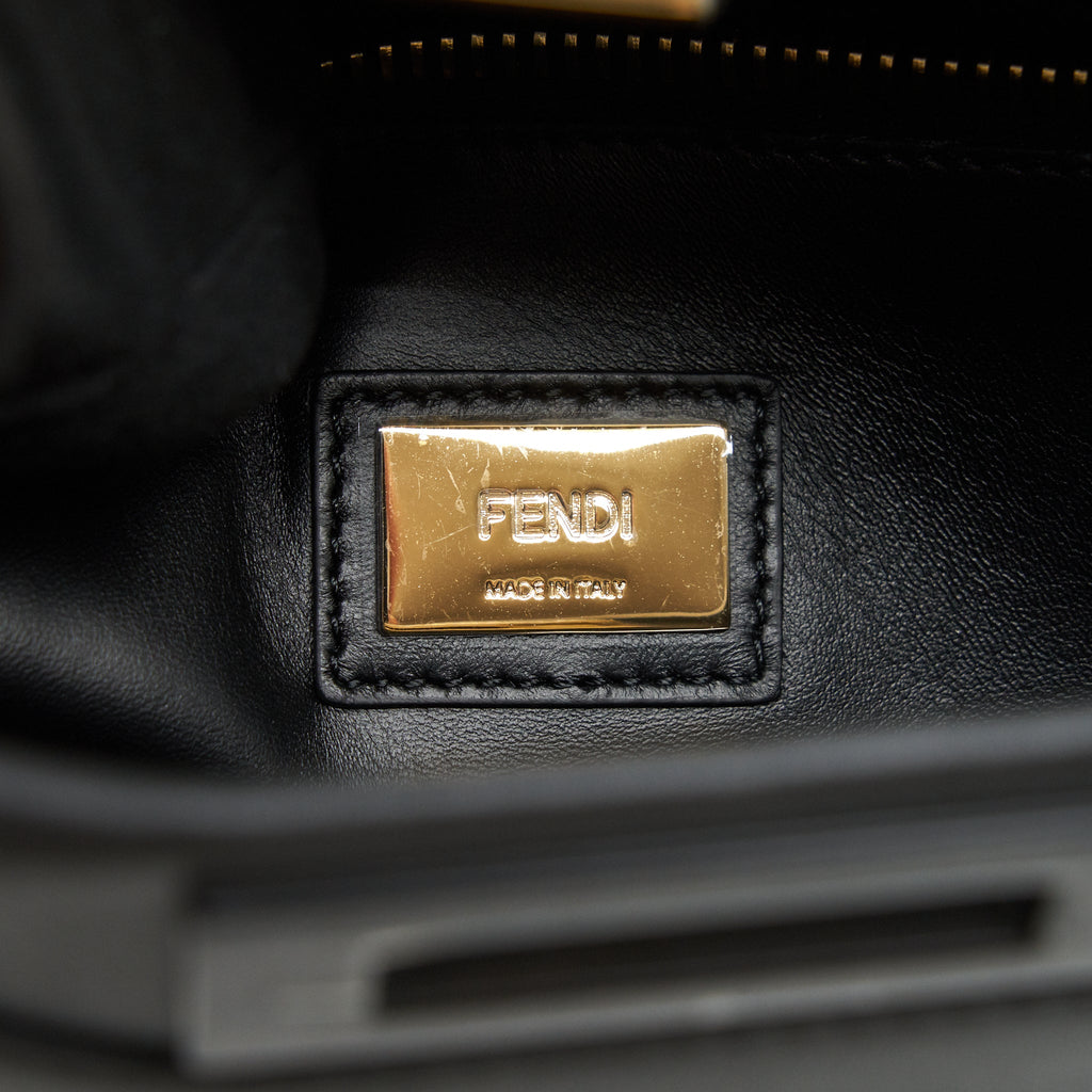 FENDI MEDIUM PEEKABOO BLACK CALFSKIN WITH BLACK/GHW