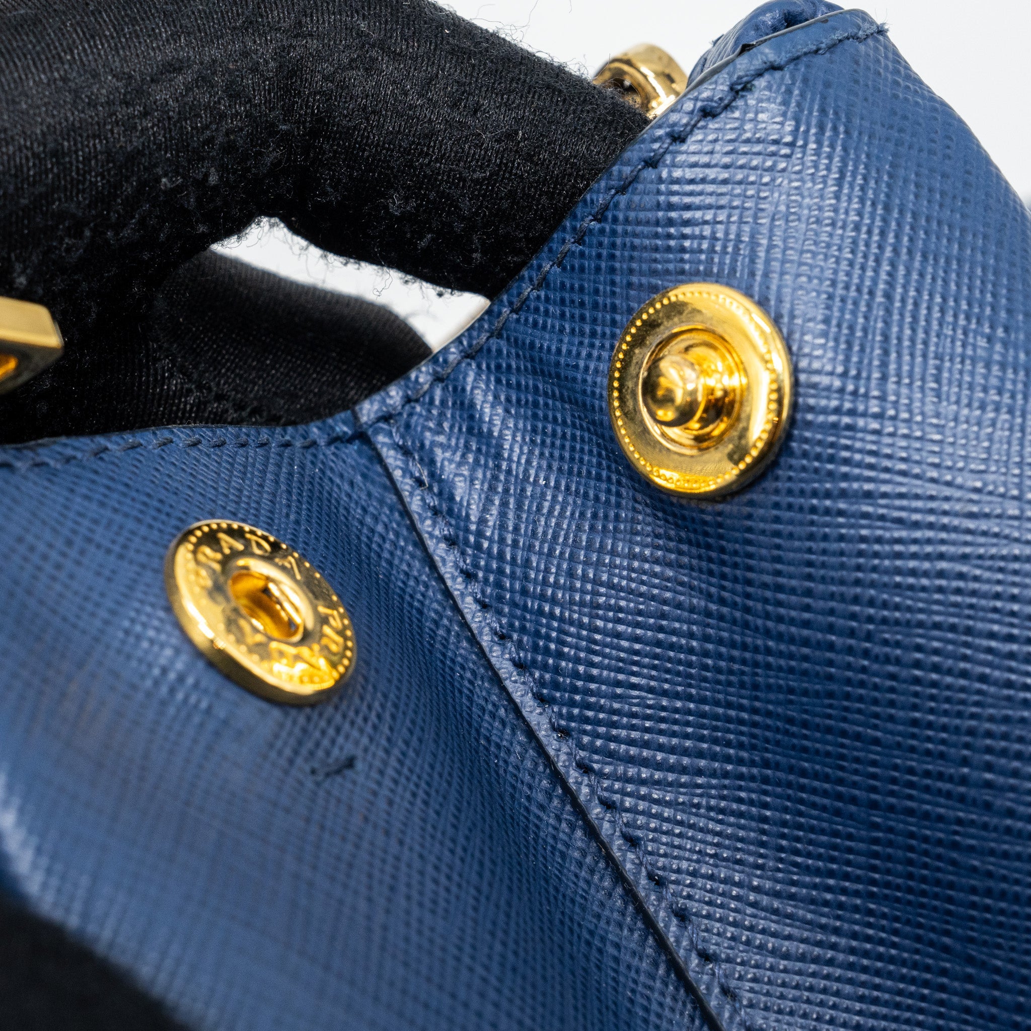 PRADA DOUBLE ZIP TOTE BAG SAFFIANO CALFSKIN BLUE GHW