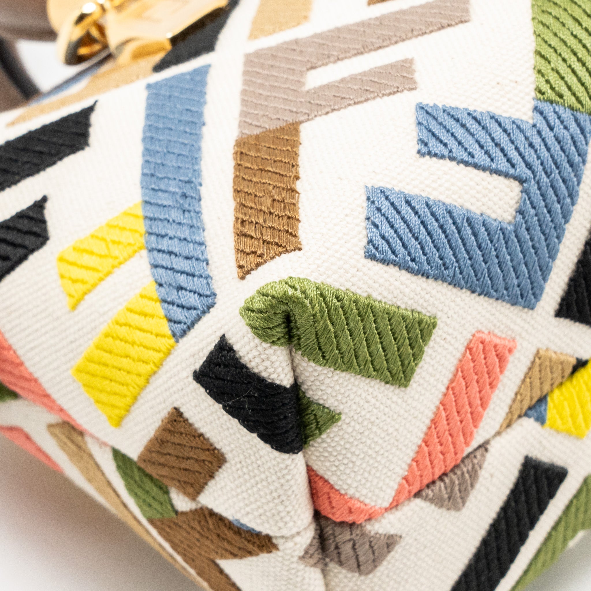 FENDI BY THE WAY MINI BAG EMBROIDERED FF CANVAS MULTICOLOUR GHW