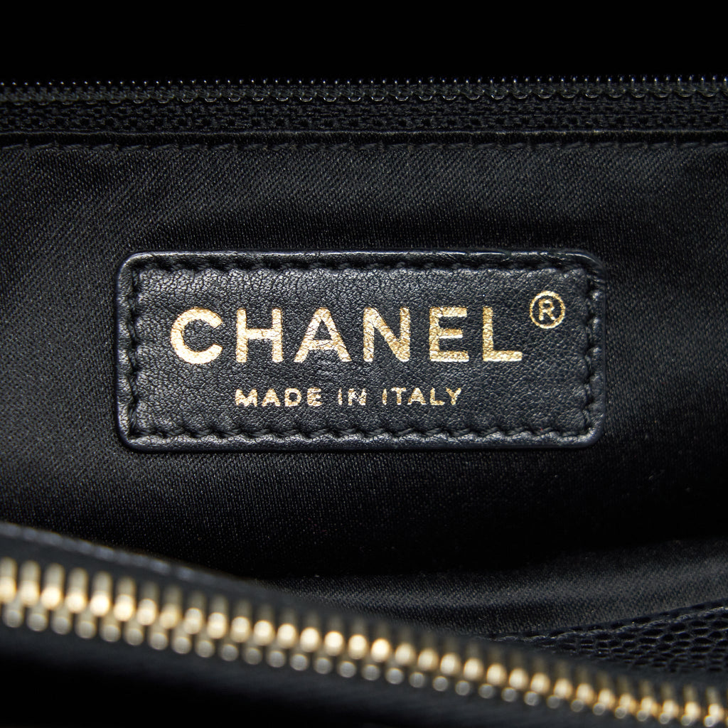 CHANEL GRAND SHOPPING TOTE CAVIAR BLACK GHW SERIAL 17