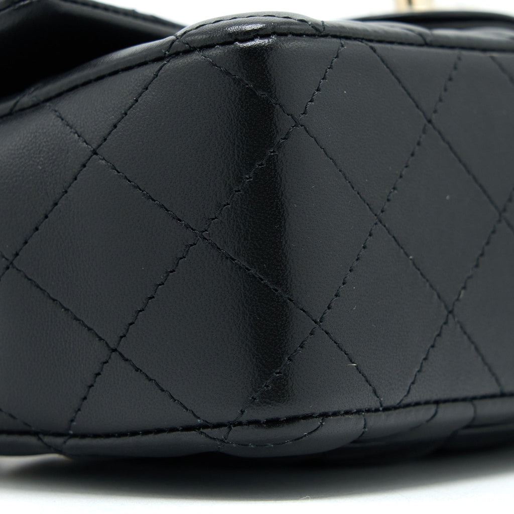 CHANEL MINI RECTANGULAR FLAP BAG LAMBSKIN BLACK LGHW