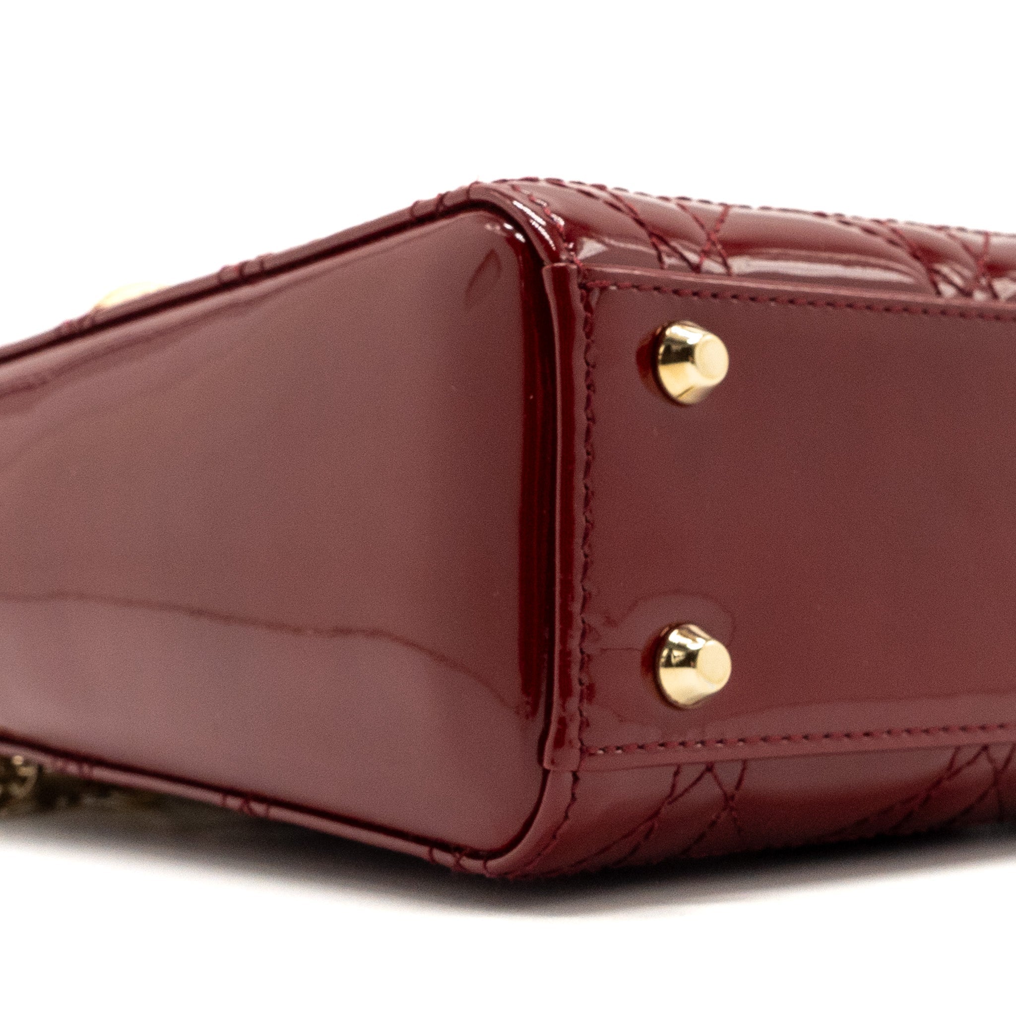DIOR MINI LADY DIOR PATENT RED LGHW