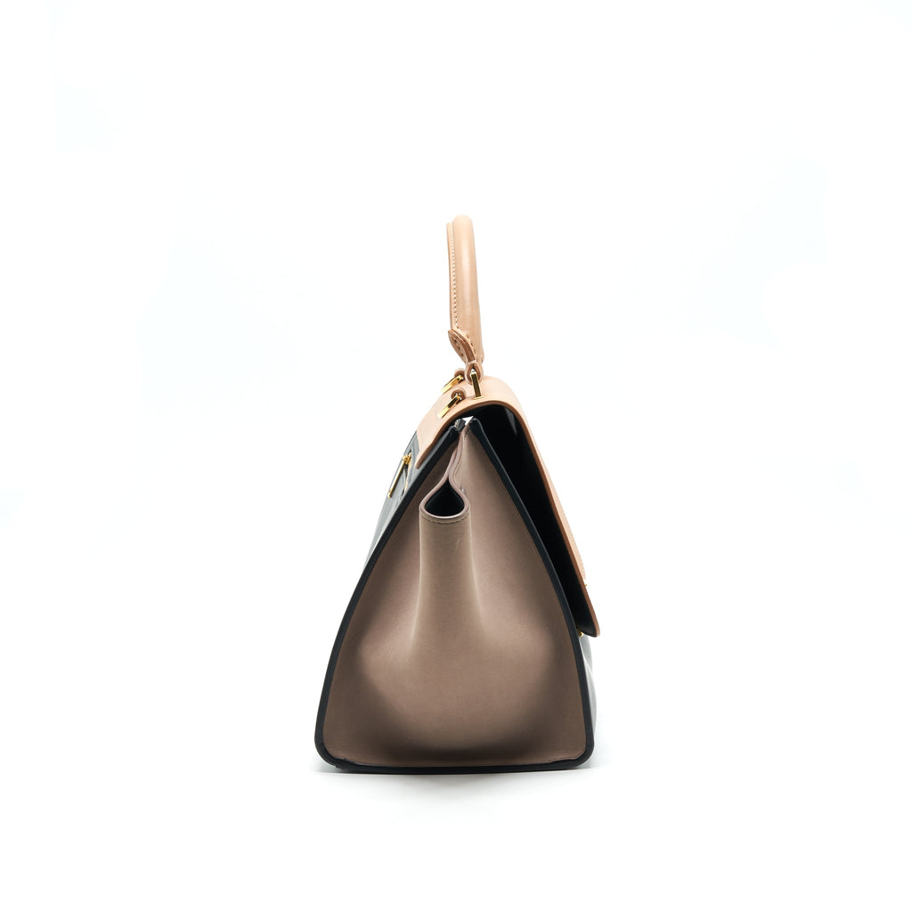 CELINE SMALL TRAPEZE BAG MULTI COLOUR BEIGE/ BLACK/ PINK BEIGE
