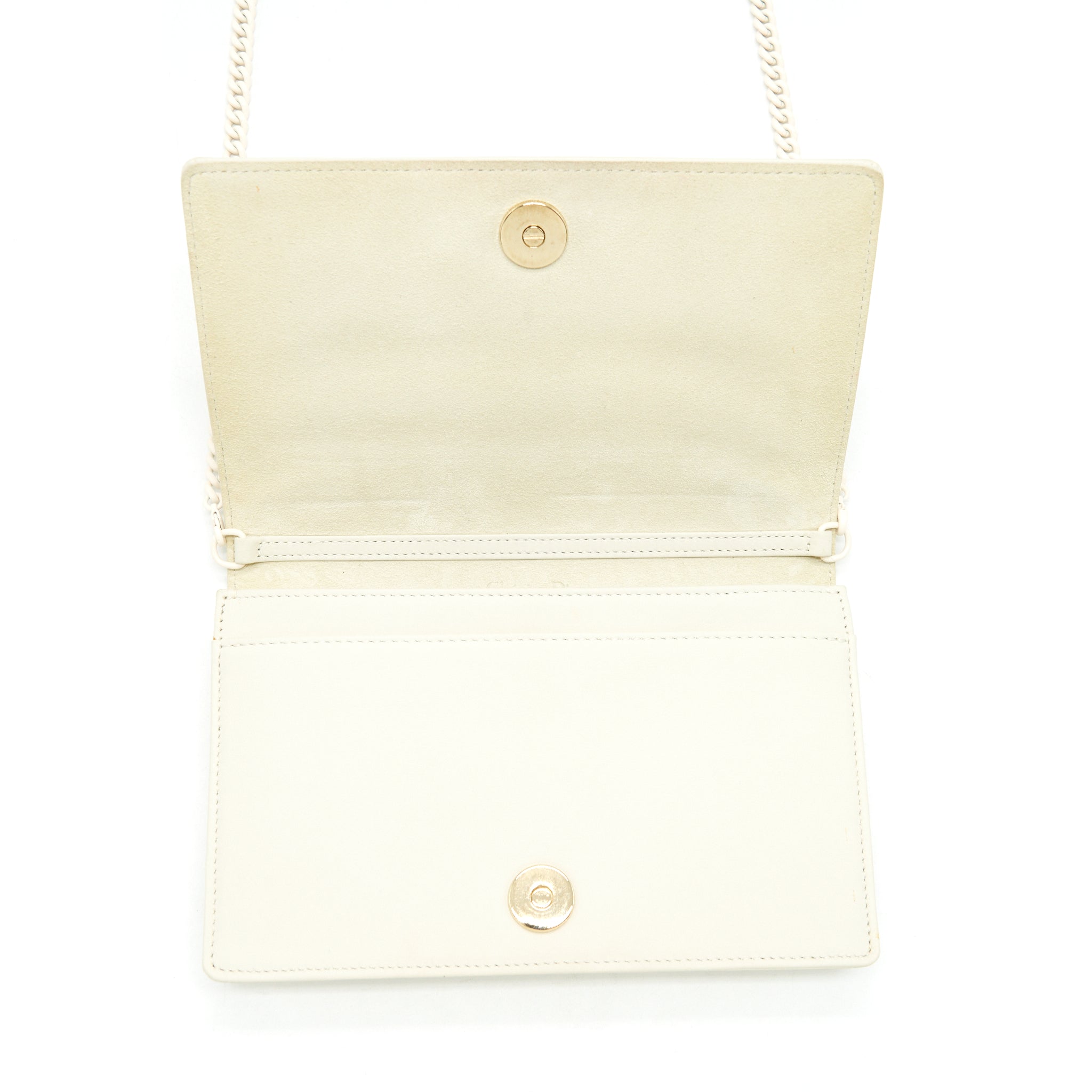 DIOR DIORAMA WALLET ON CHAIN WHITE WITH WHITE HARDWARE
