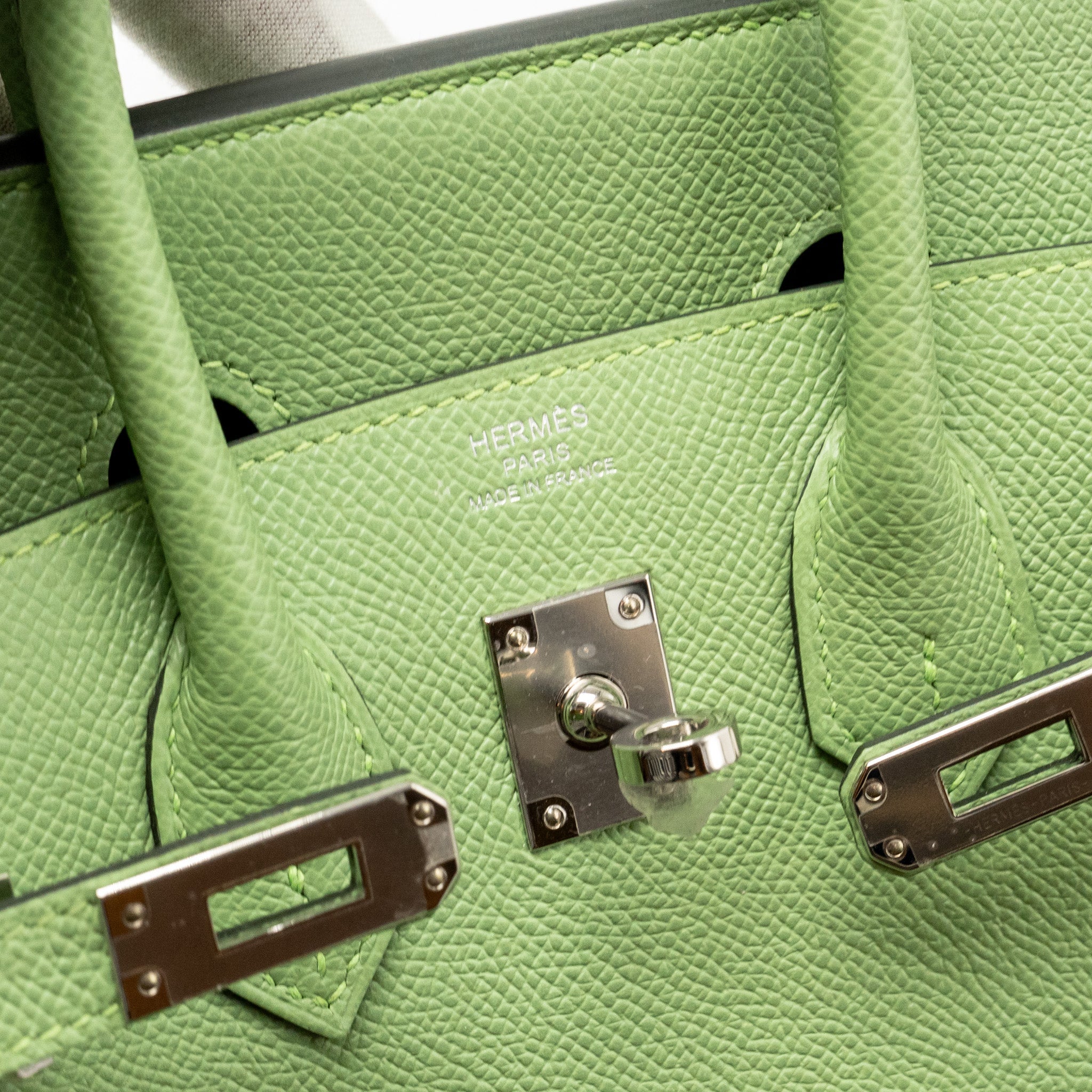 HERMES BIRKIN 25 EPSOM VERT CRIQUET SHW