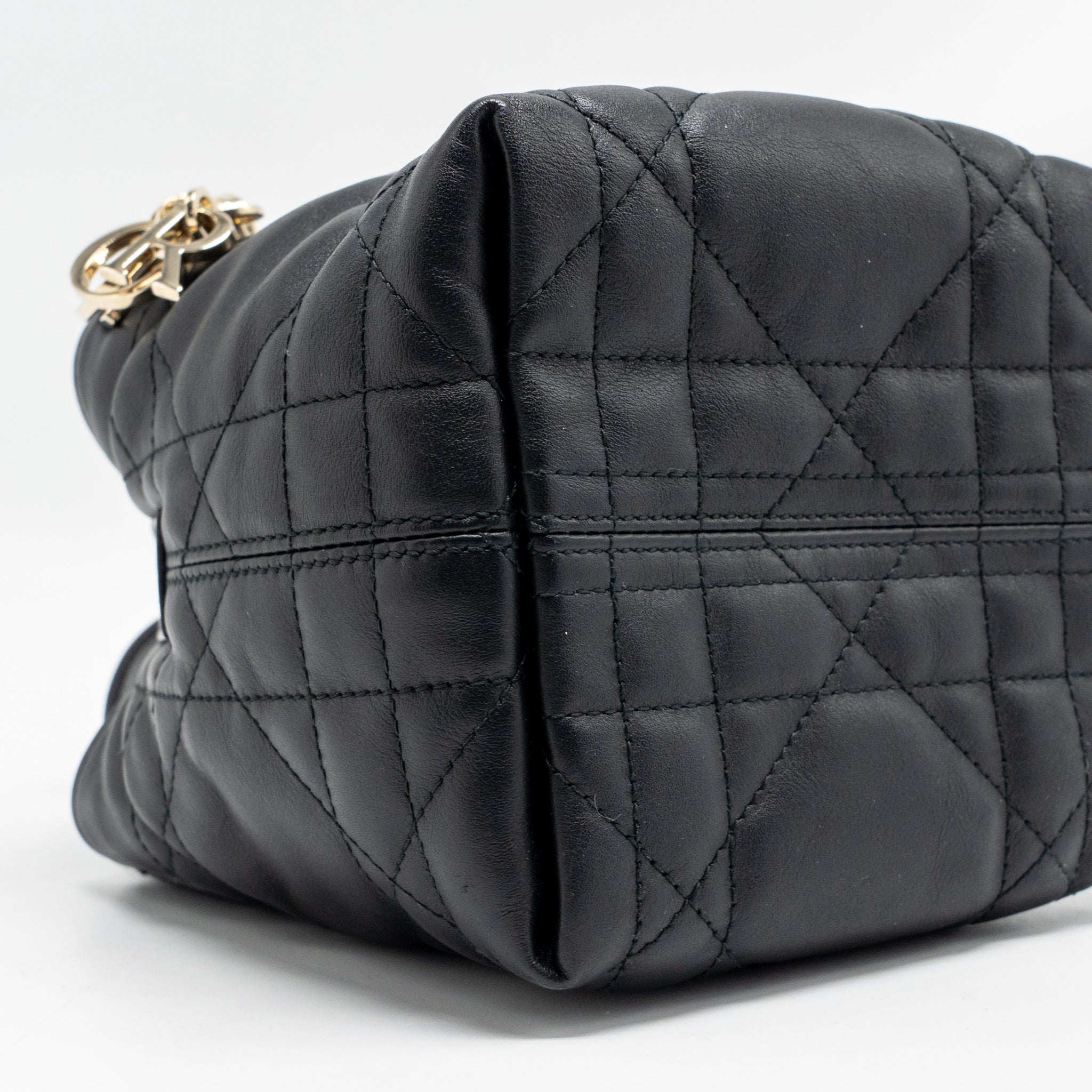 DIOR TOUJOURS VERTICAL NANO TOTE BAG CALFSKIN BLACK LGHW