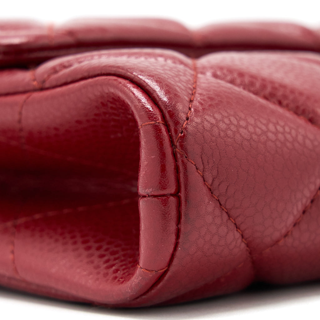 CHANEL CLASSIC TIMELESS FLAP CLUTCH WITH CHAIN CAVIAR RED SHW