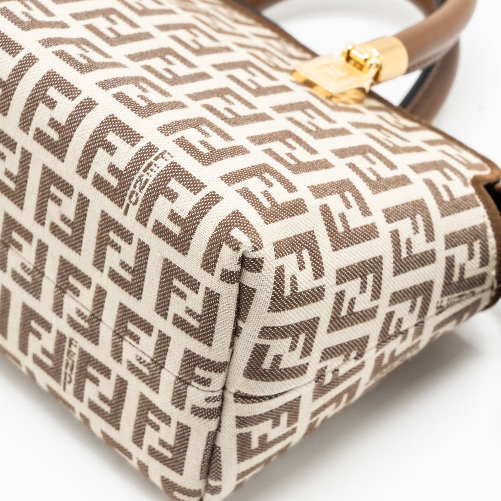 FENDI BY THE WAY MINI BAG FF CANVAS/LEATHER BROWN/CREAM GHW