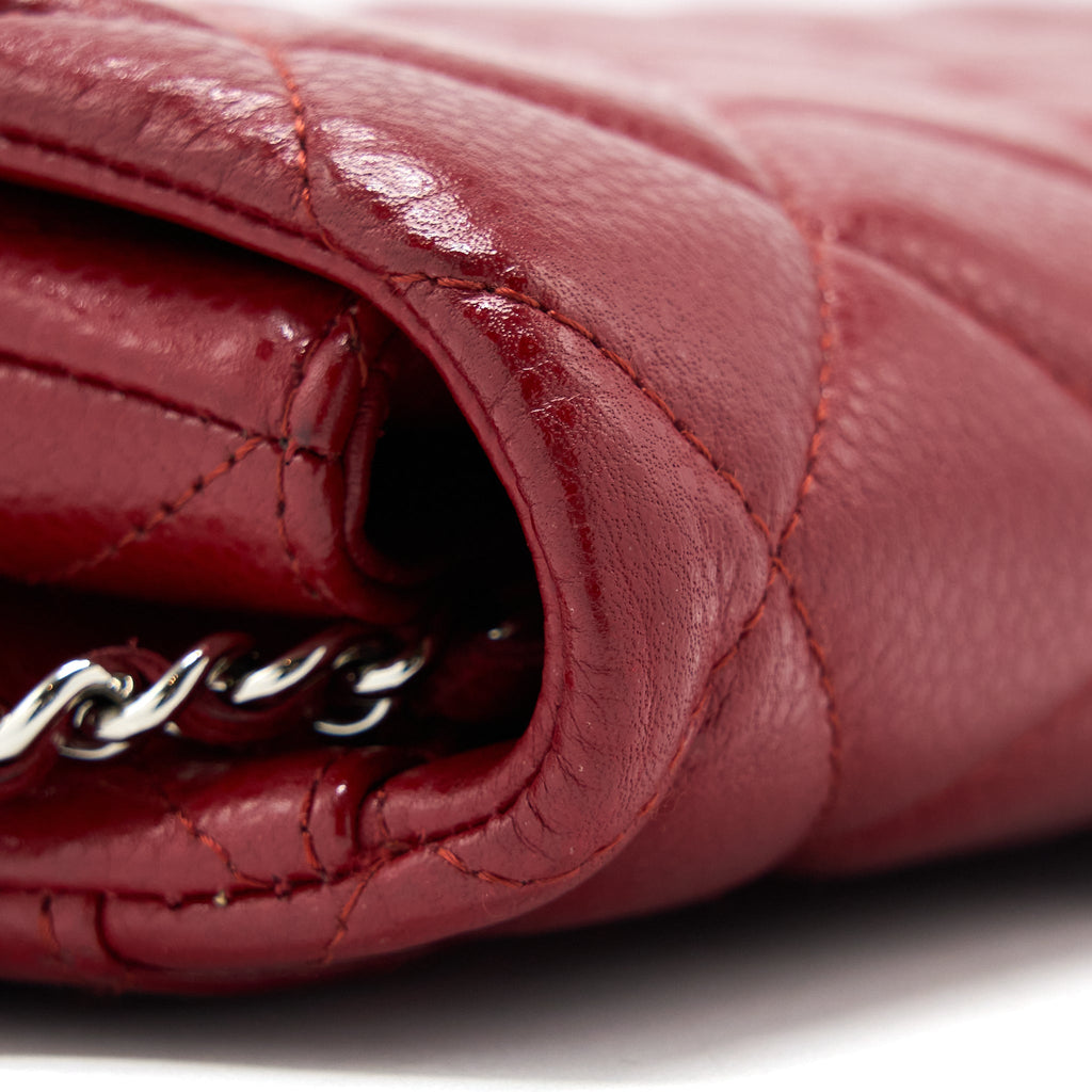 CHANEL CLASSIC TIMELESS FLAP CLUTCH WITH CHAIN CAVIAR RED SHW