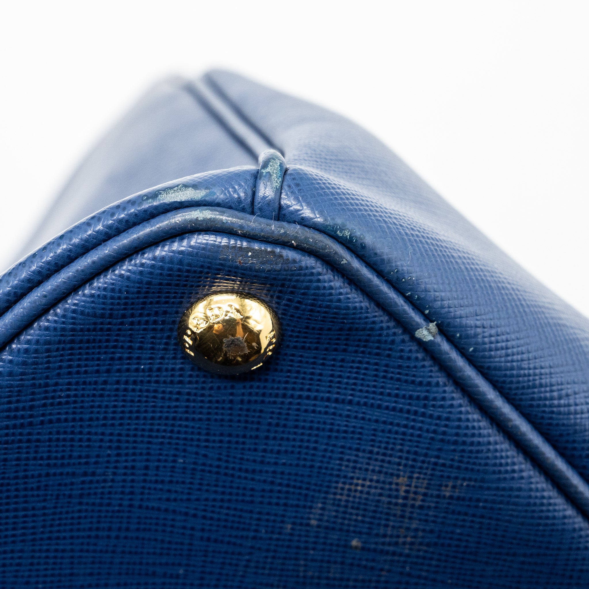 PRADA DOUBLE ZIP TOTE BAG SAFFIANO CALFSKIN BLUE GHW