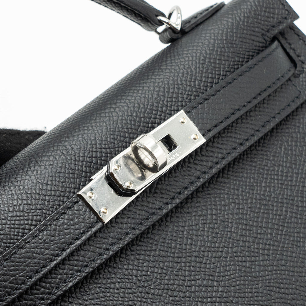 HERMES MINI KELLY II EPSOM BLACK SHW