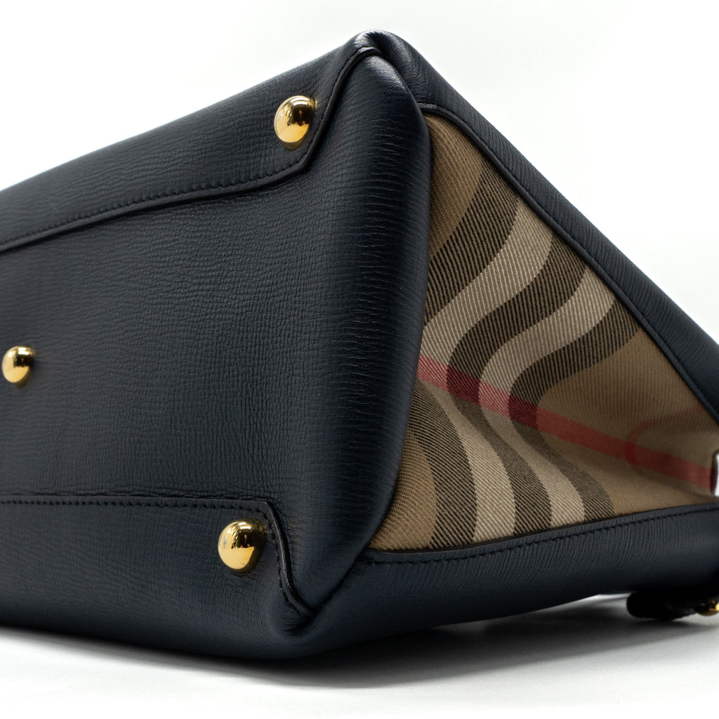 BURBERRY THE LARGE BANNER BAG CALFSKIN DARK BLUE/MULTICOLOUR GHW