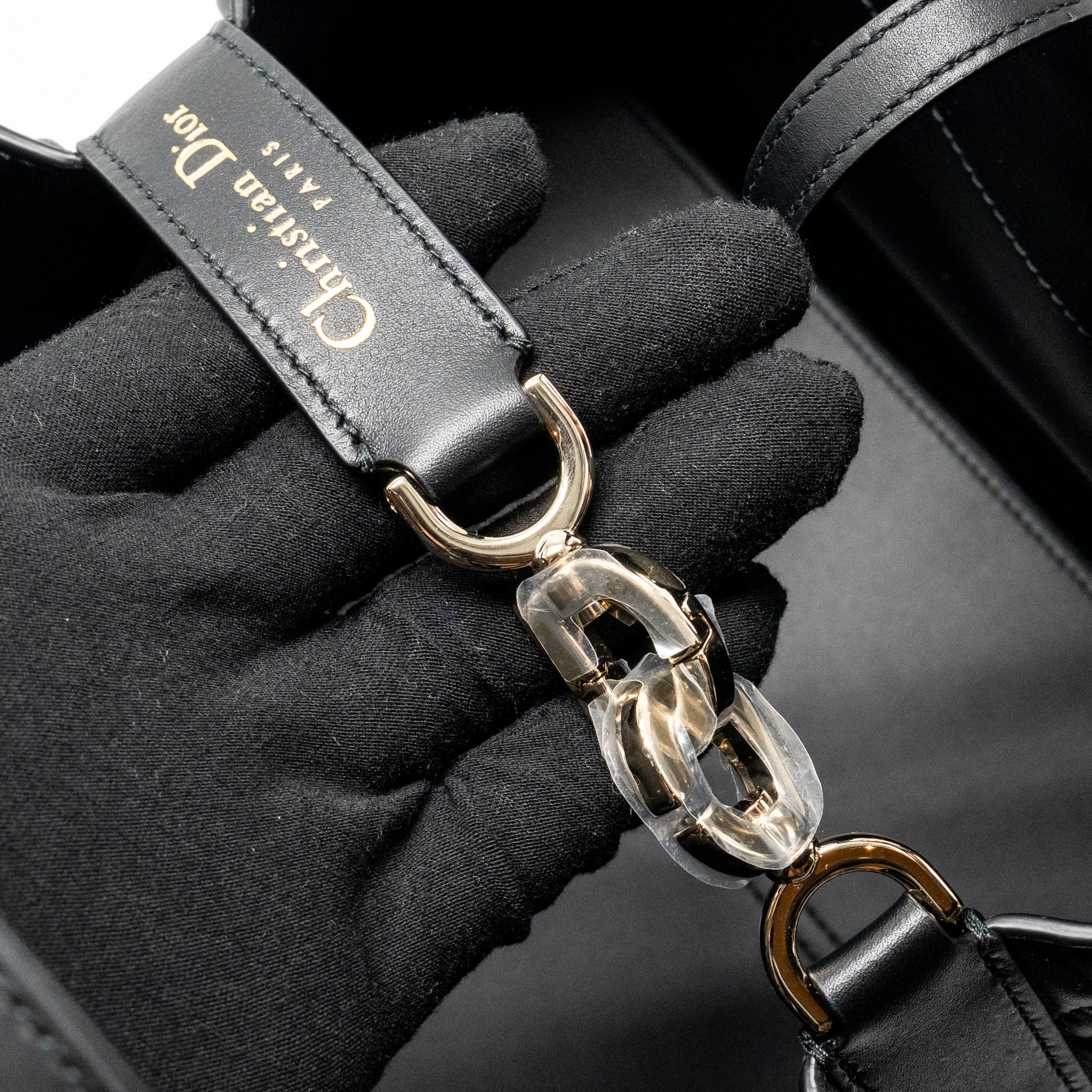 DIOR MEDIUM DIOR TOUJOURS TOTE BAG MACROCANNAGE CALFSKIN BLACK LGHW