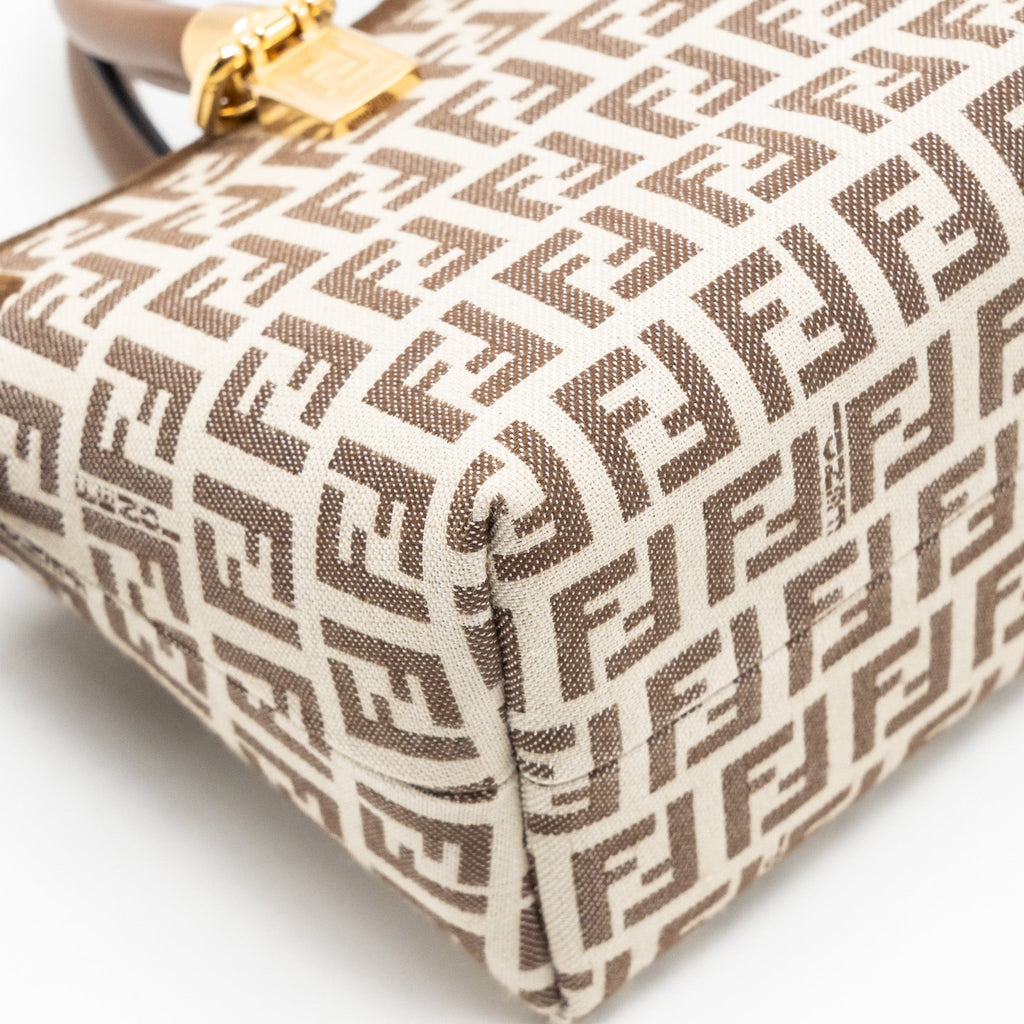 FENDI BY THE WAY MINI BAG FF CANVAS/LEATHER BROWN/CREAM GHW