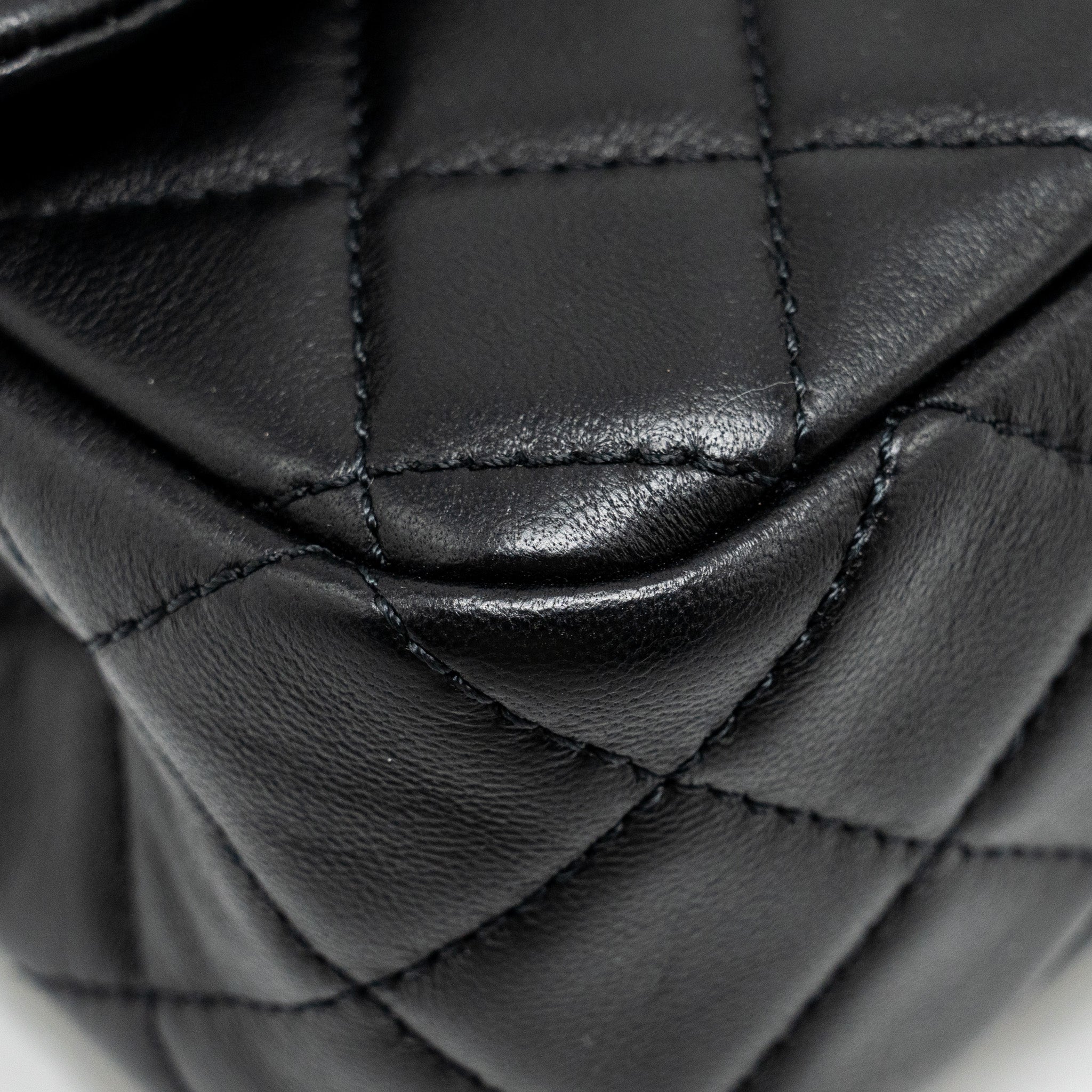 CHANEL PEARL CRUSH MINI RECTANGULAR FLAP BAG LAMBSKIN BLACK GHW (MICROCHIP)