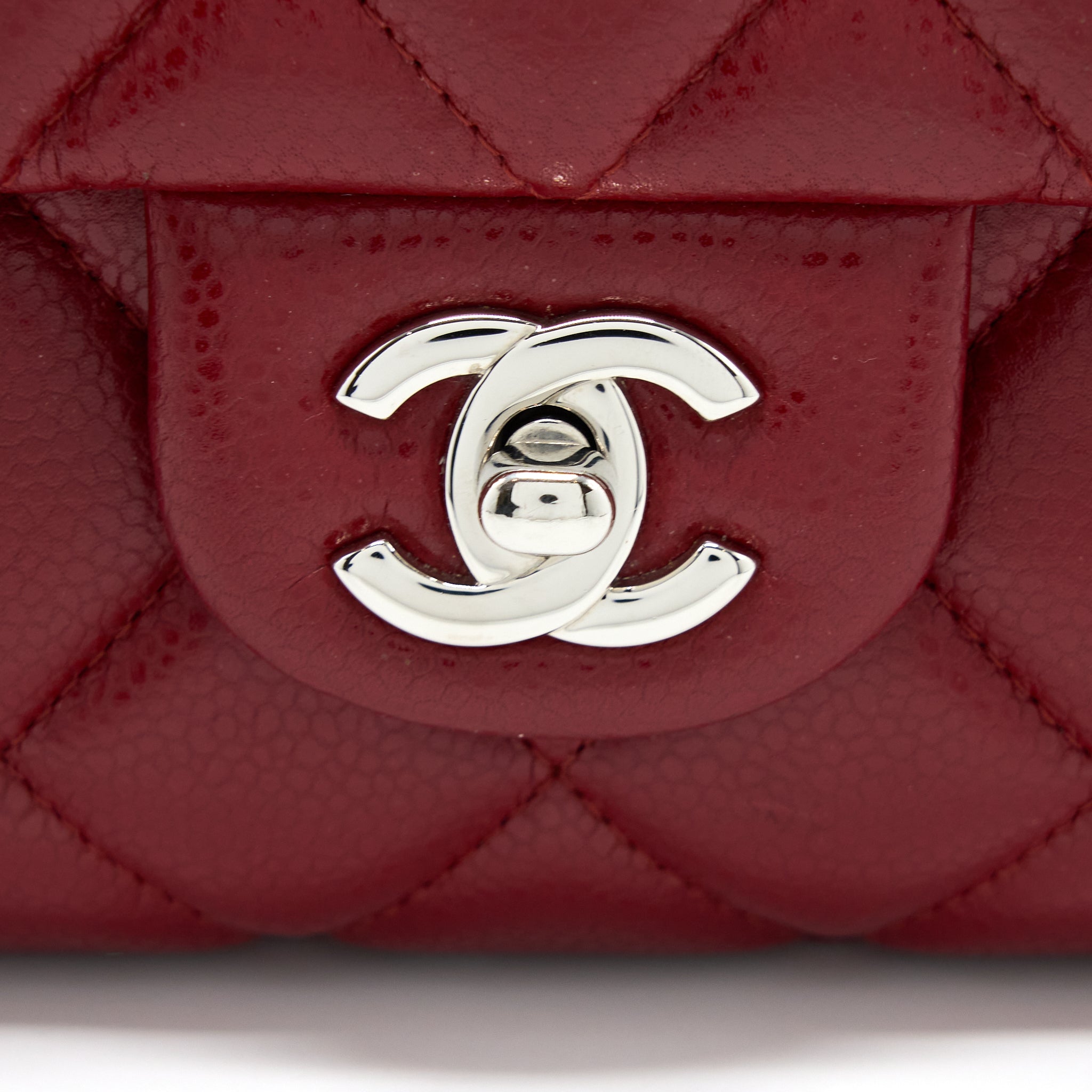 CHANEL CLASSIC TIMELESS FLAP CLUTCH WITH CHAIN CAVIAR RED SHW