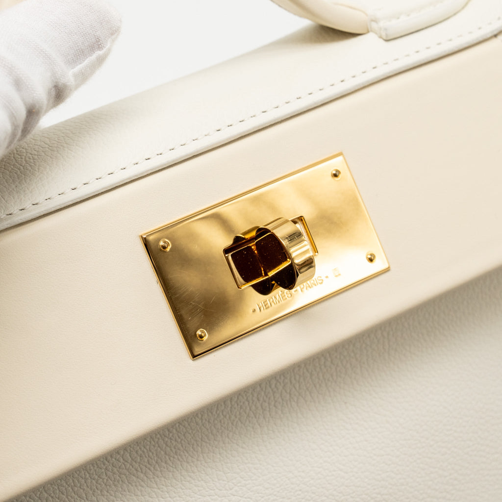 HERMES MINI 2424 24/24-21 BAG EVERCOLOR/SWIFT BLANC / NATA GHW