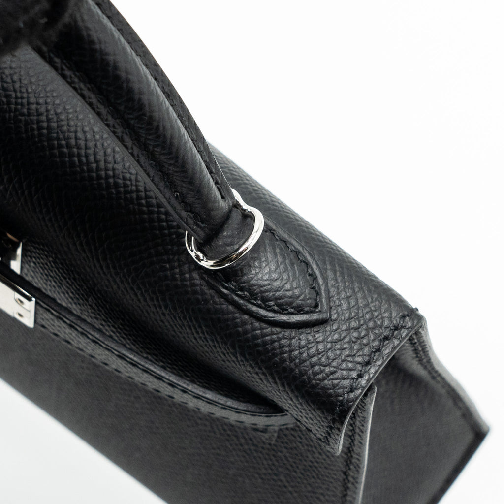 HERMES MINI KELLY II EPSOM BLACK SHW