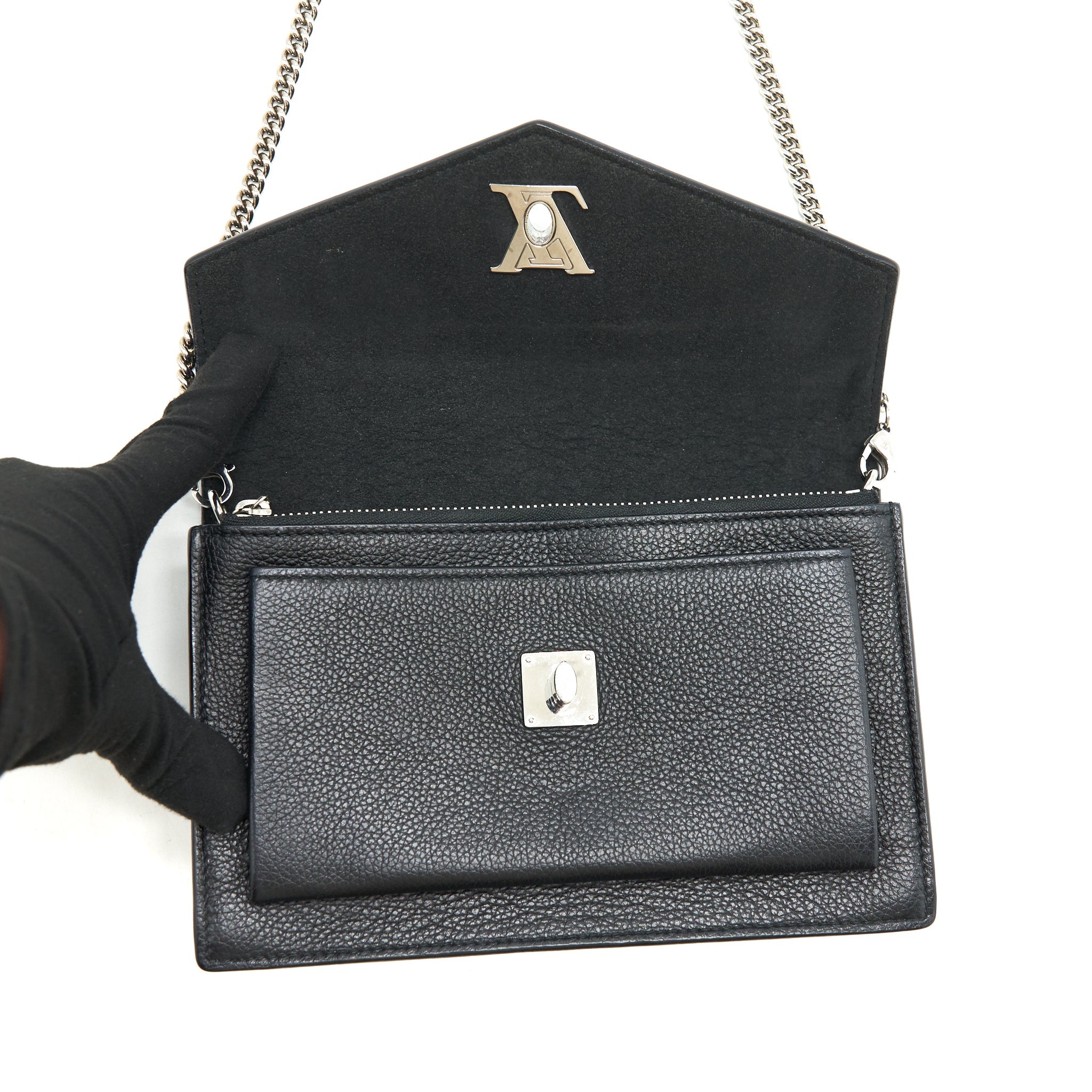LOUIS VUITTON THE MY LOCKME CHAIN CROSSBODY BAG BLACK