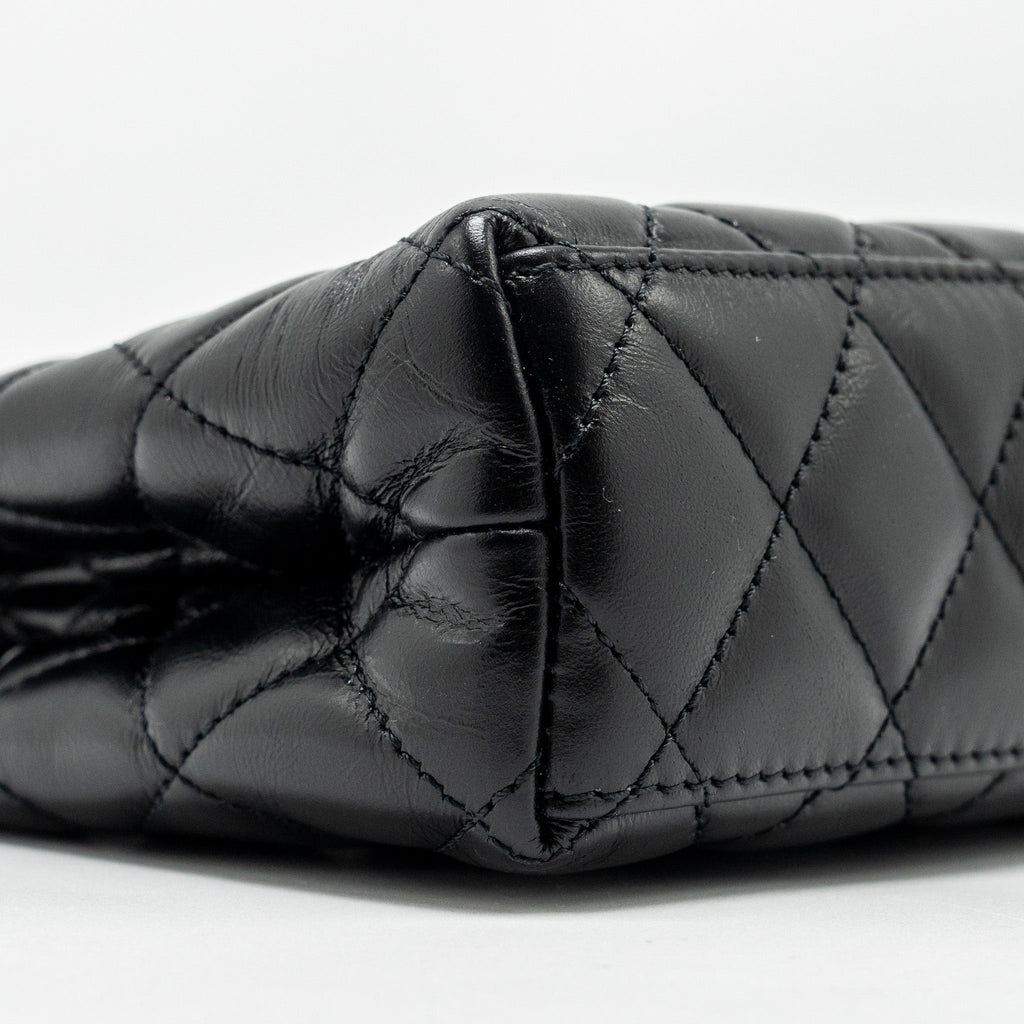 CHANEL MINI KELLY SHOPPING TOTE BAG CALFSKIN BLACK GHW (MICROCHIP)