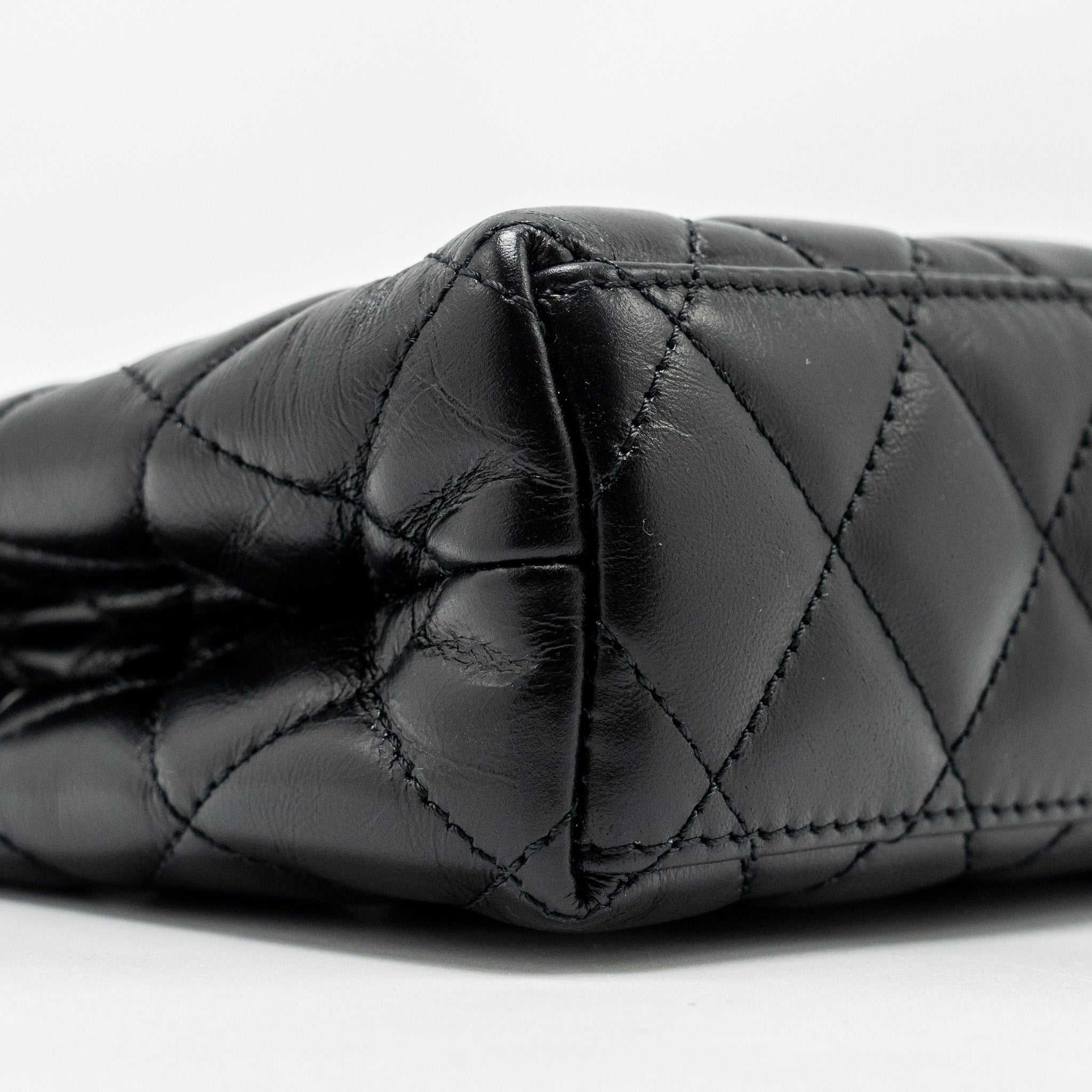 CHANEL MINI KELLY SHOPPING TOTE BAG CALFSKIN BLACK GHW (MICROCHIP)