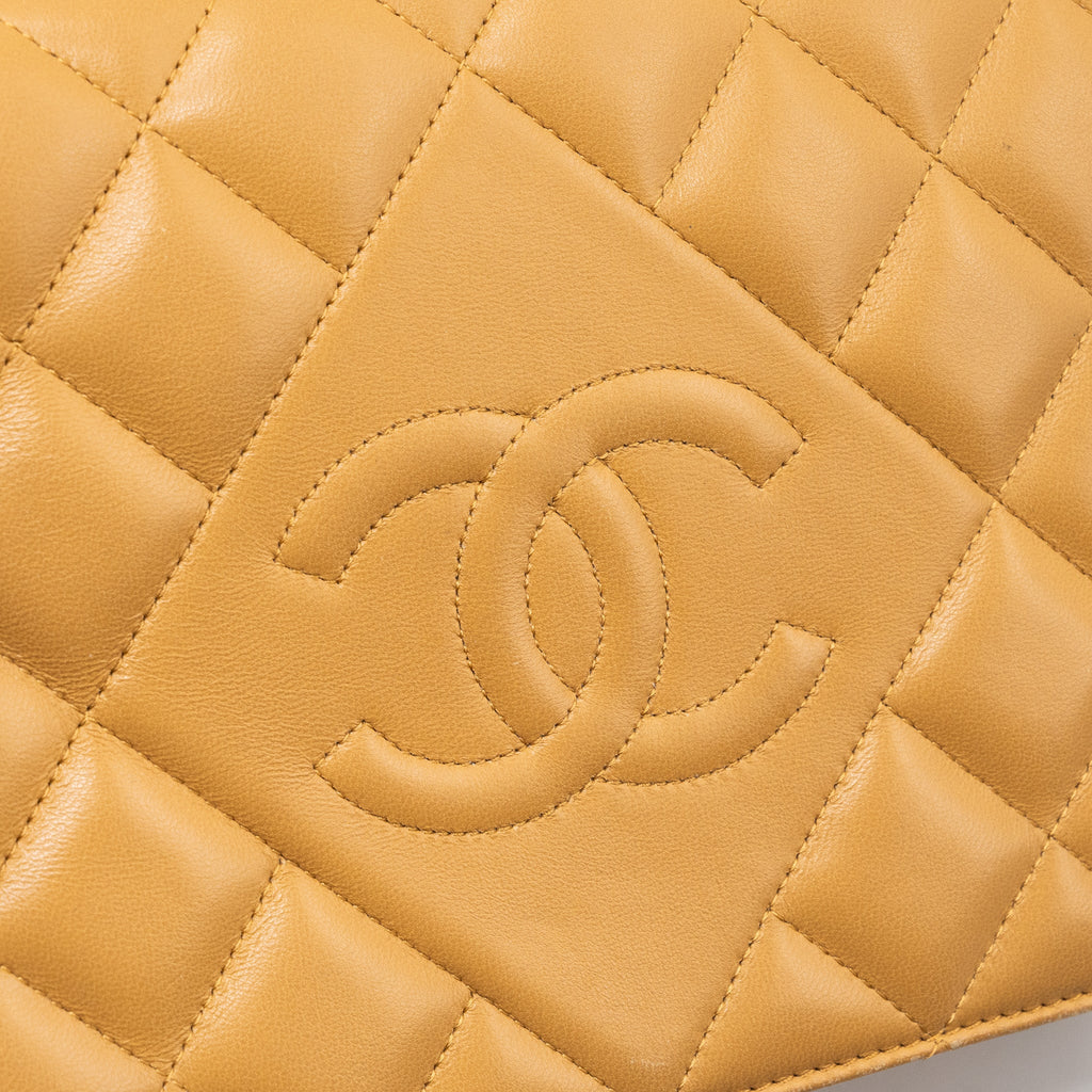 CHANEL QUILTED FLAP BAG LAMBSKIN BEIGE GHW