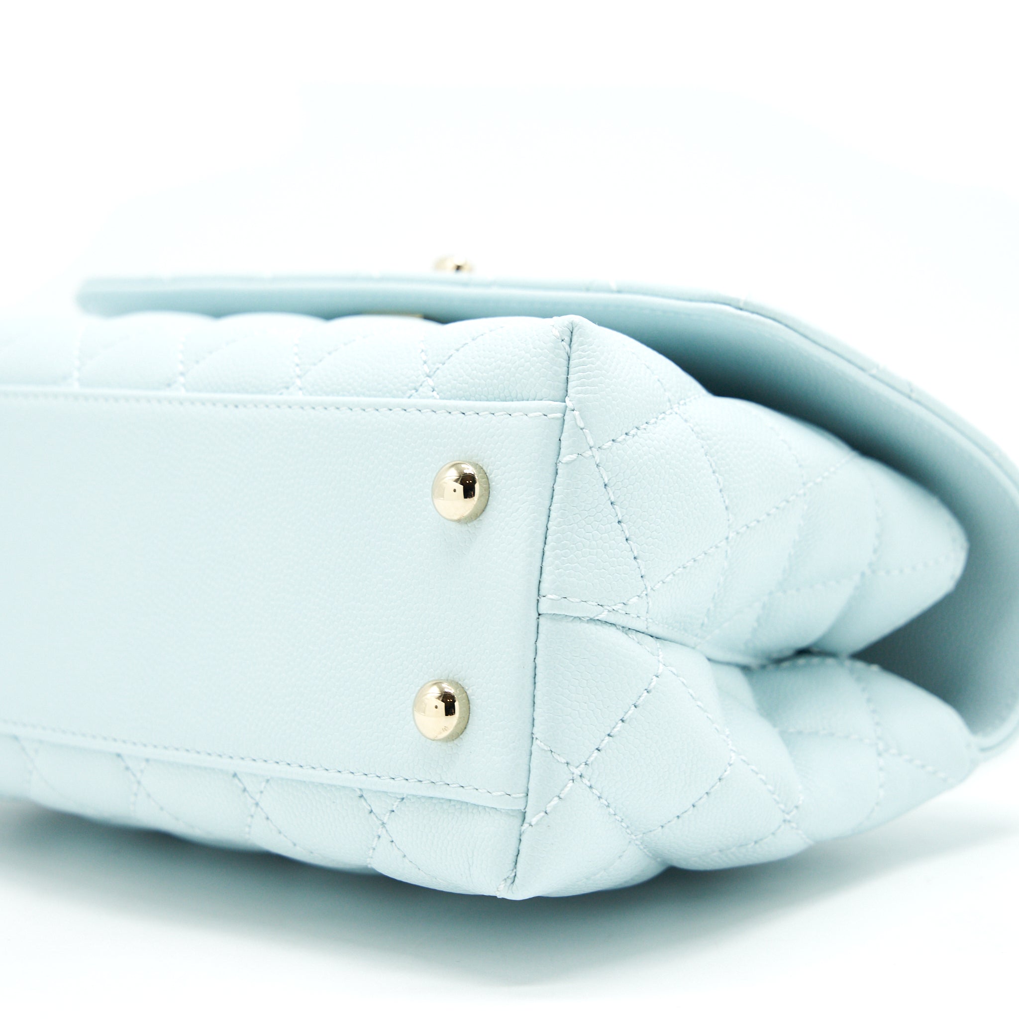 CHANEL 21K BABY BLUE COCO HANDLE SMALL (OLD MINI) 24CM LGHW