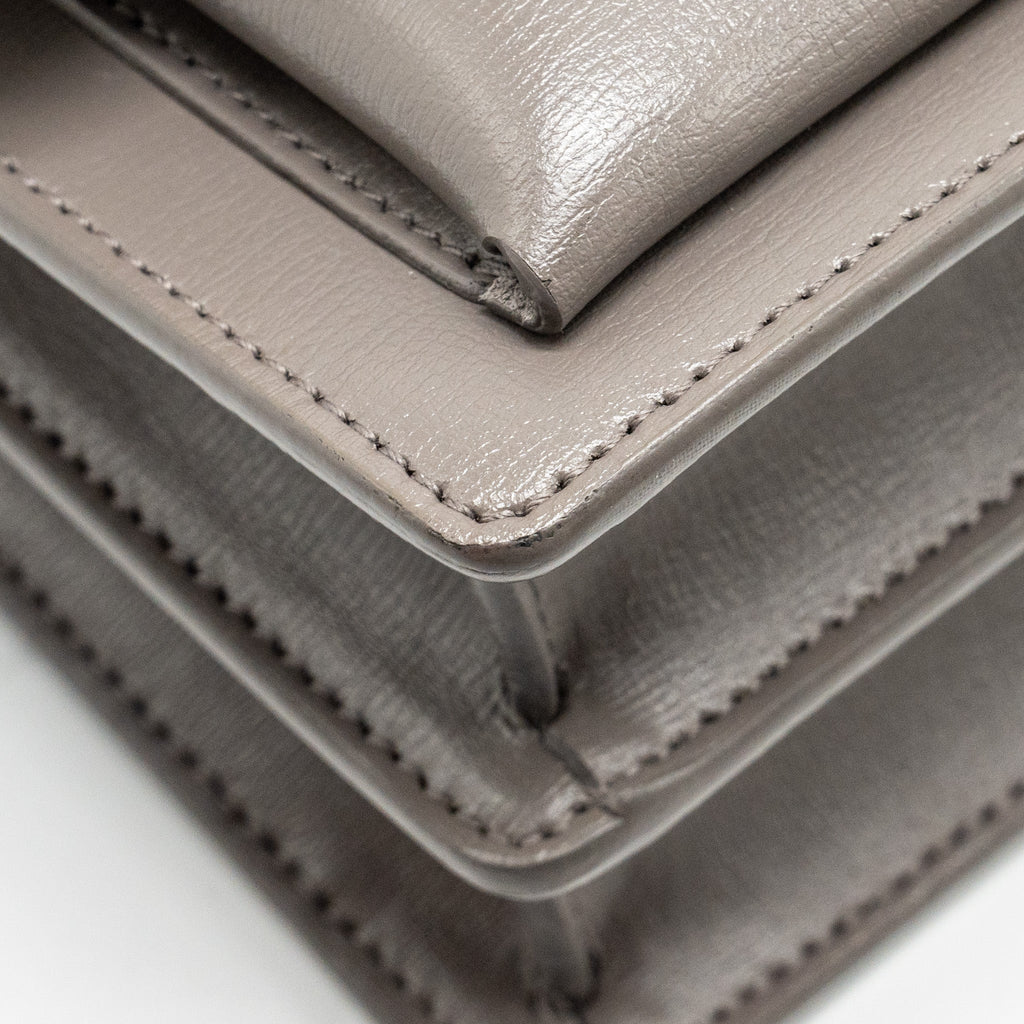 SAINT LAURENT / YSL MEDIUM SUNSET BAG CALFSKIN GREY SHW