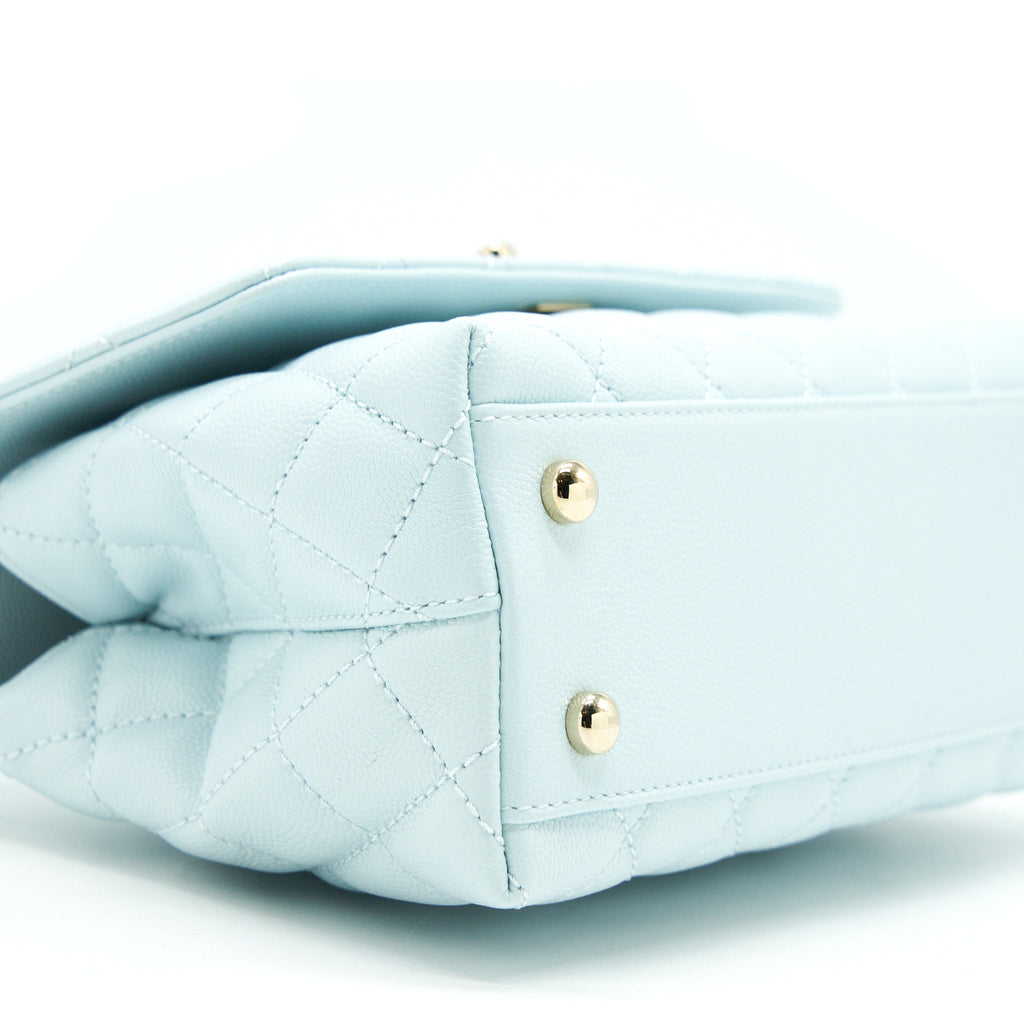 CHANEL 21K BABY BLUE COCO HANDLE SMALL (OLD MINI) 24CM LGHW