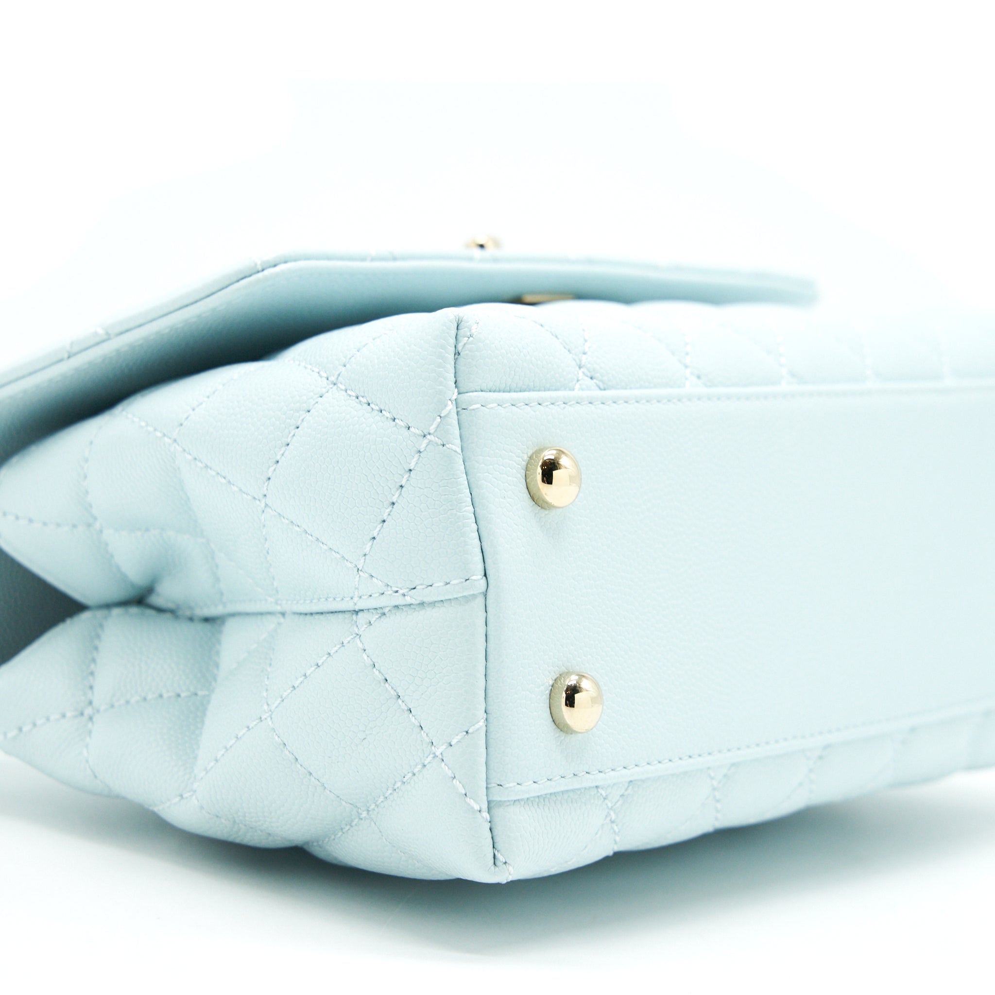 CHANEL 21K BABY BLUE COCO HANDLE SMALL (OLD MINI) 24CM LGHW