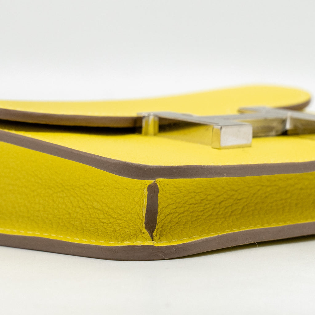 HERMES CONSTANCE SLIM EVERCOLOR JAUNE CITRON SHW