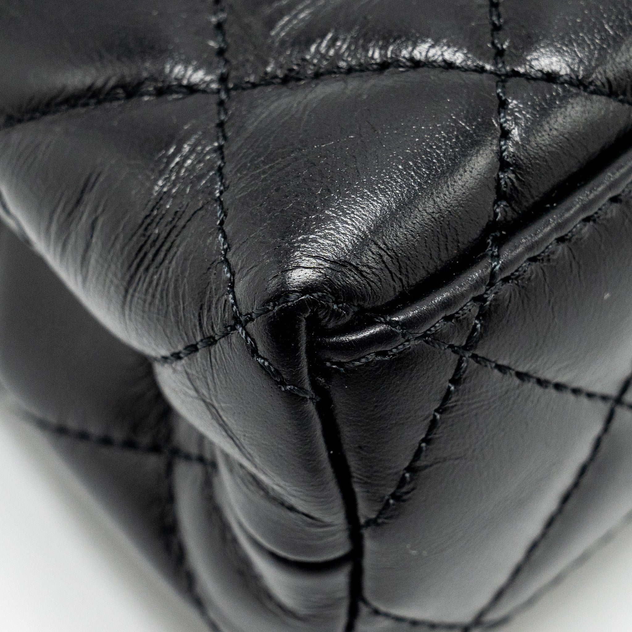 CHANEL MINI KELLY SHOPPING TOTE BAG CALFSKIN BLACK GHW (MICROCHIP)