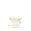 CHANEL 23S MINI 22 BAG SHINY CALFSKIN WHITE GHW (MICROCHIP)