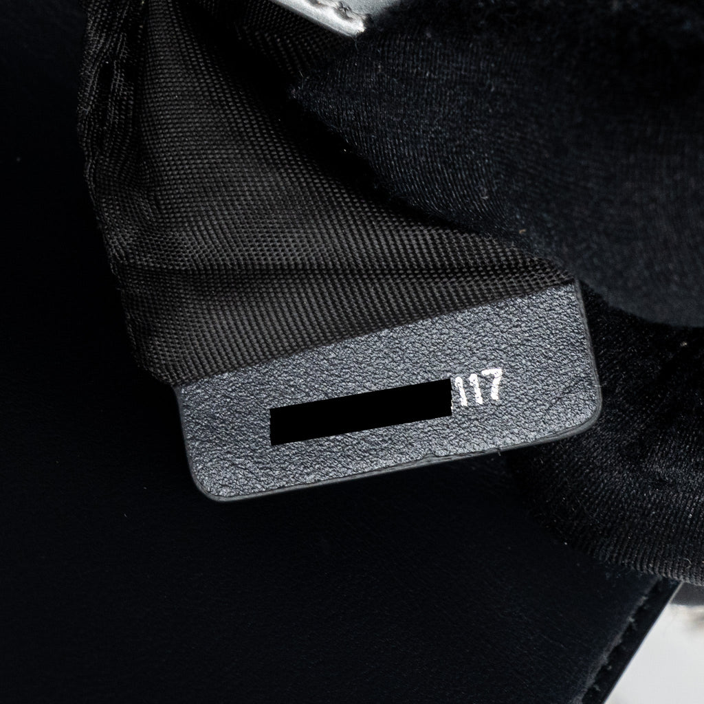 DIOR DIORAMA WALLET ON CHAIN PATENT METALLIC SILVER SHW