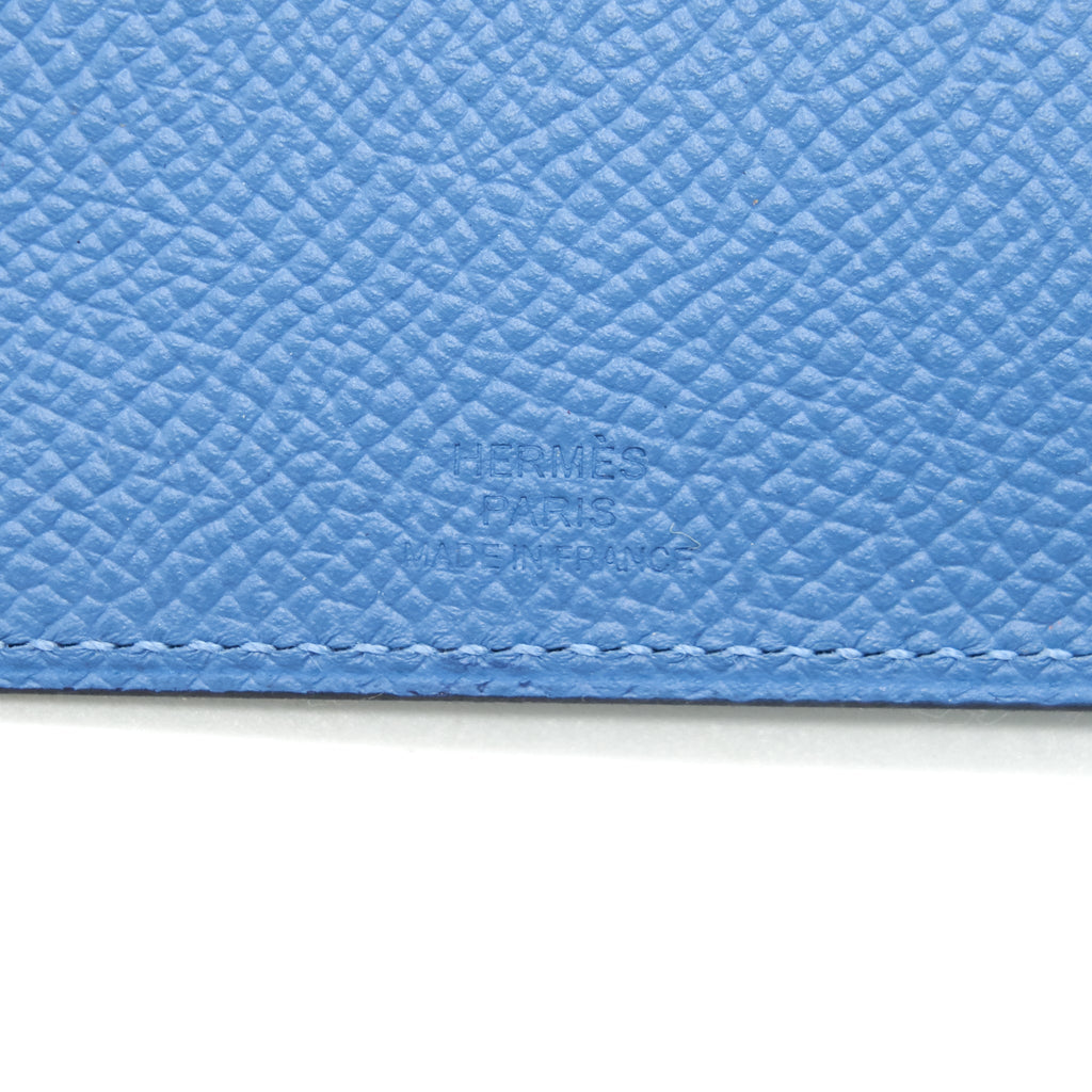 HERMES TARMAC PASSPORT HOLDER BLUE
