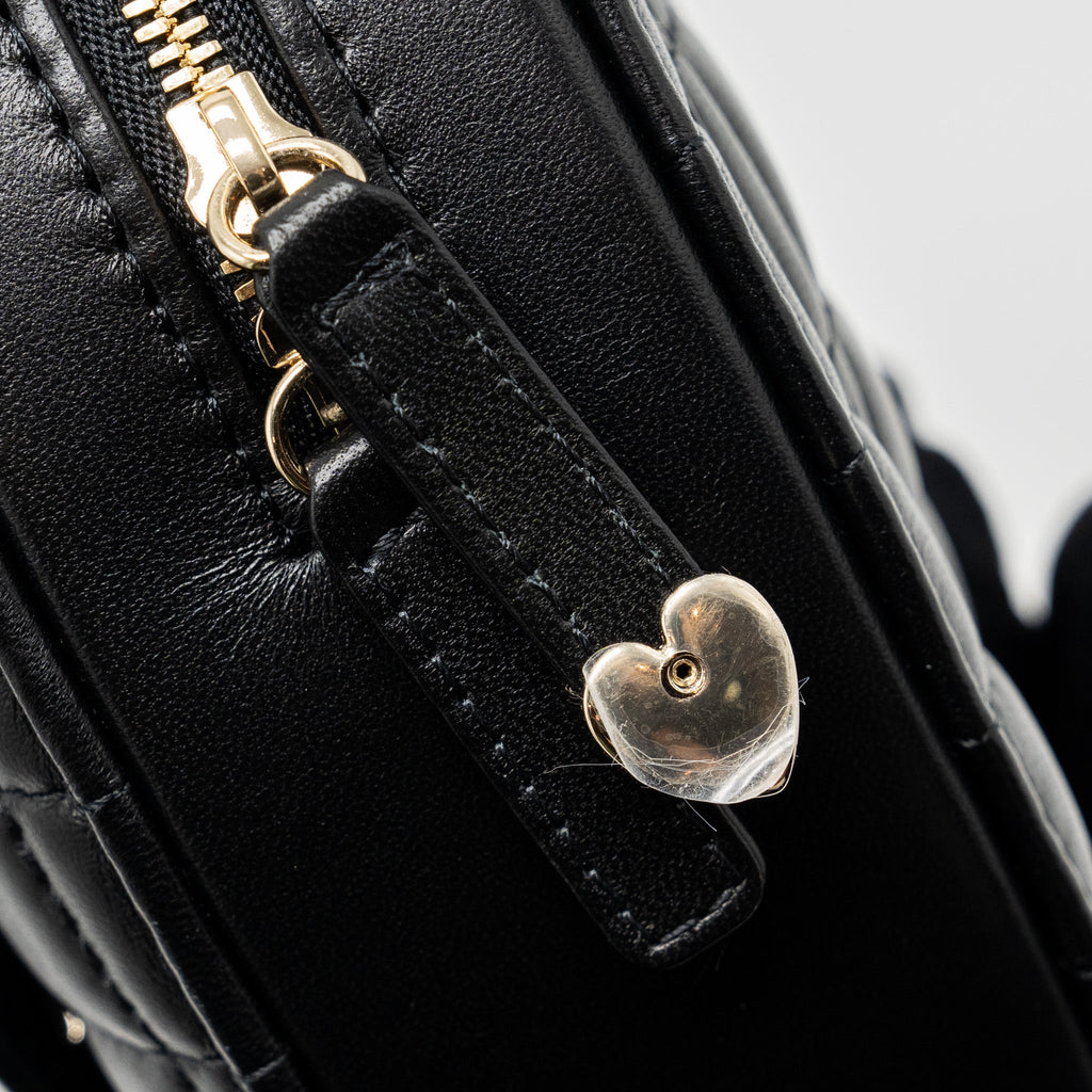 CHANEL 22S HEART BAG LAMBSKIN BLACK LGHW (MICROCHIP)