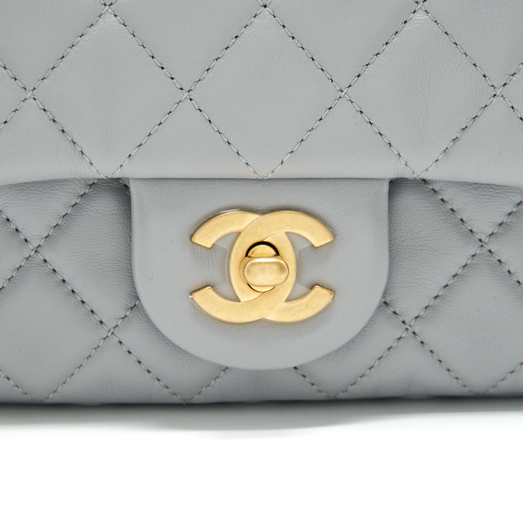 CHANEL 21B PEARL CRUSH MINI RECTANGULAR FLAP BAG GREY GHW