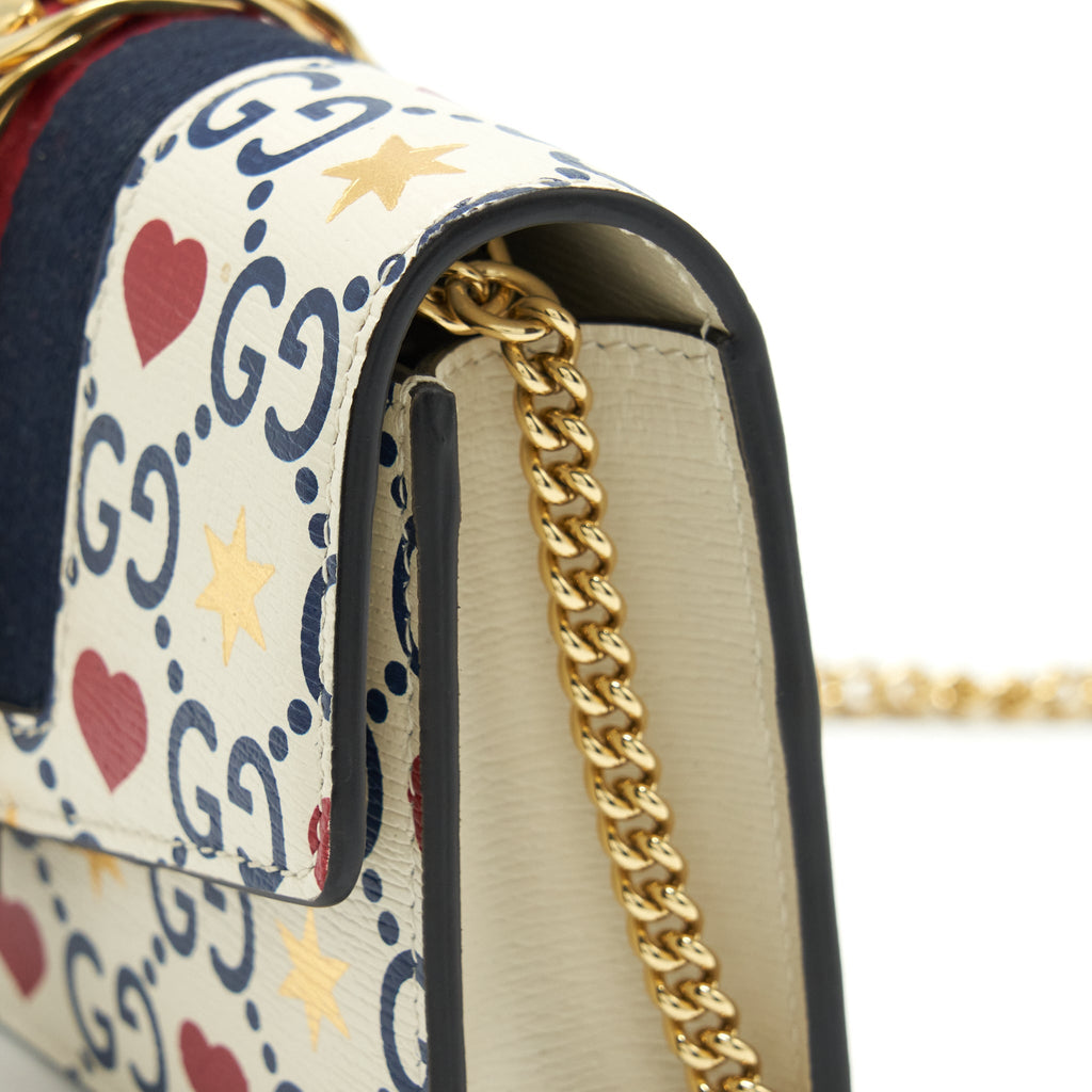 GUCCI MINI SYLVIE CROSSBODY BAG WHITE/MULTICOLOUR GHW