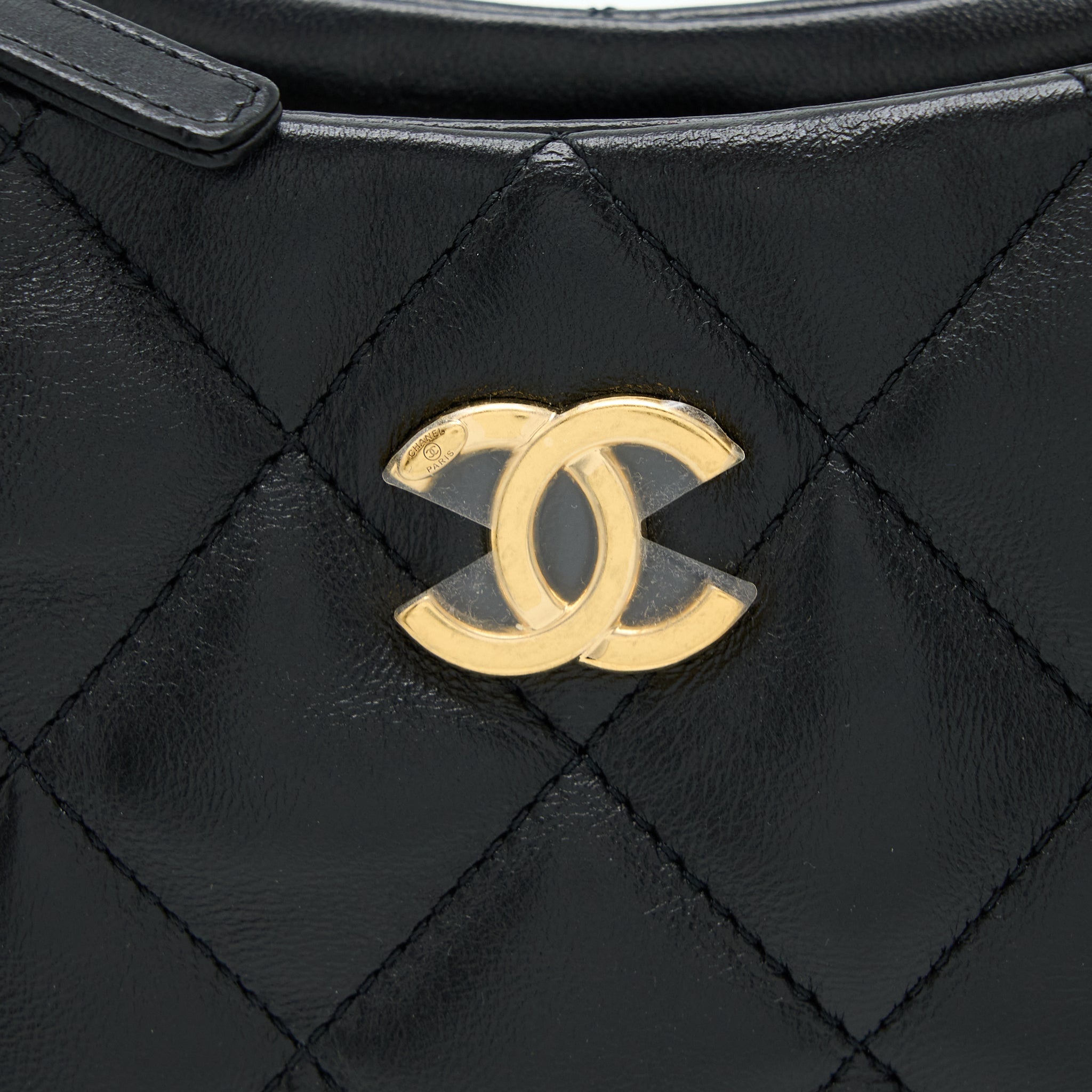 CHANEL 22K HOBO SHOULDER BAG LAMBSKIN BLACK GHW (MICROCHIP)
