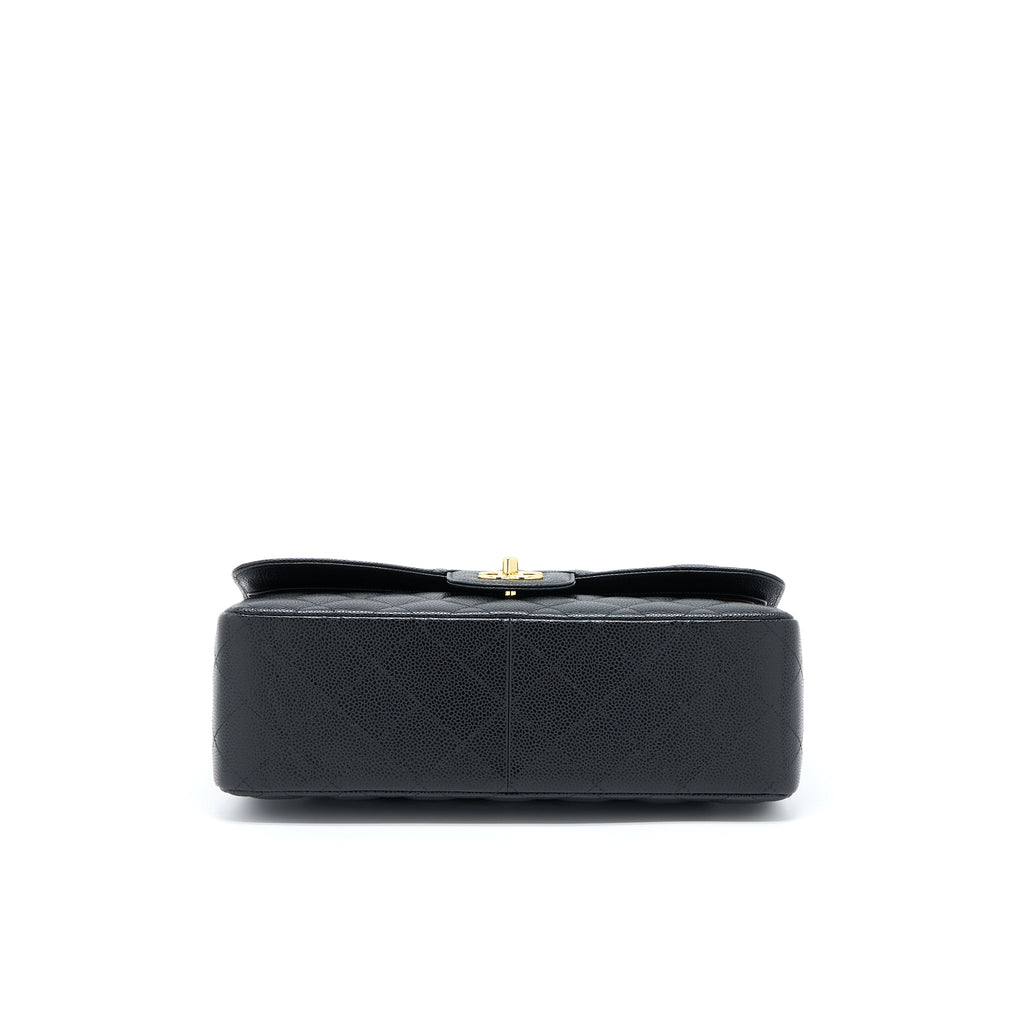 CHANEL CLASSIC JUMBO DOUBLE FLAP CAVIAR BLACK GHW (MICROCHIP)